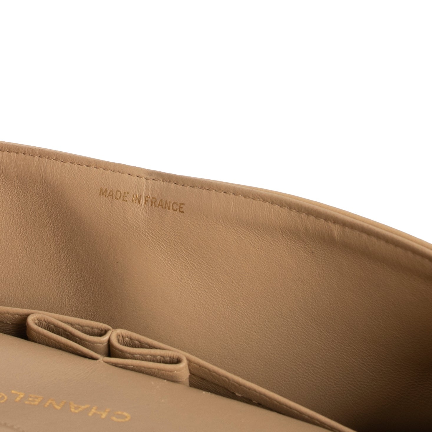 Chanel Beige Lambskin Medium Classic Double Flap Bag