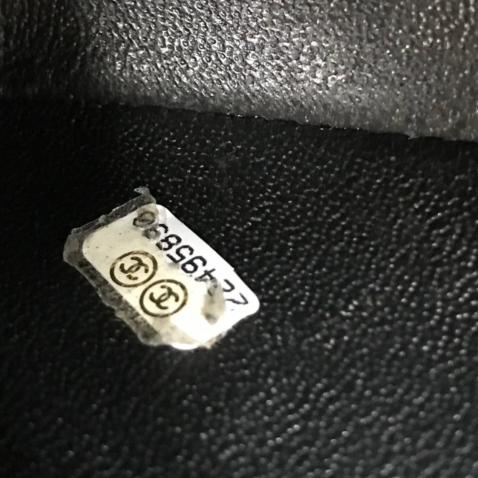 Chanel Black Caviar Chevron Mini Square Flap Handbag