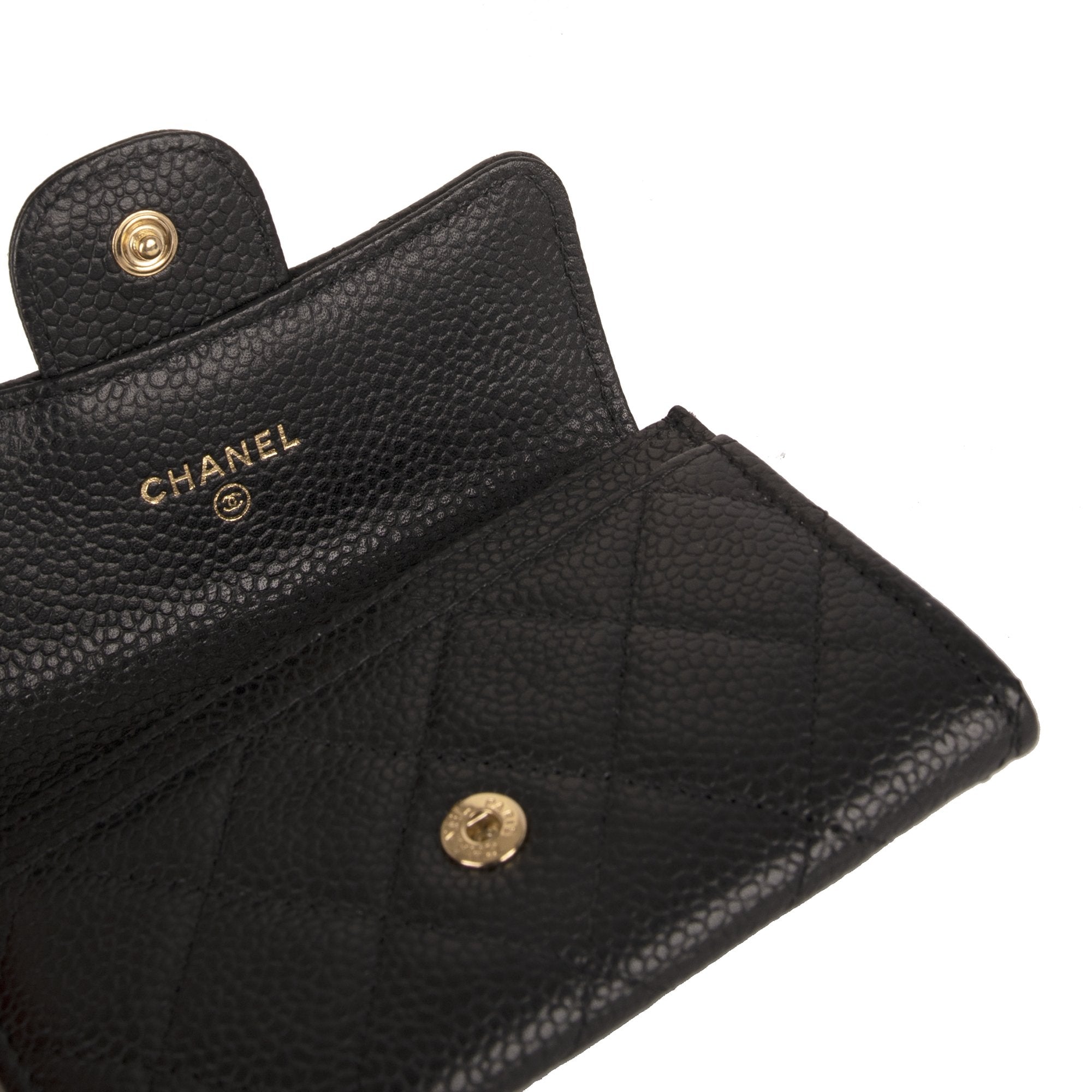 Chanel Black Caviar Classic Card Holder w/ Box & Authenticity Card