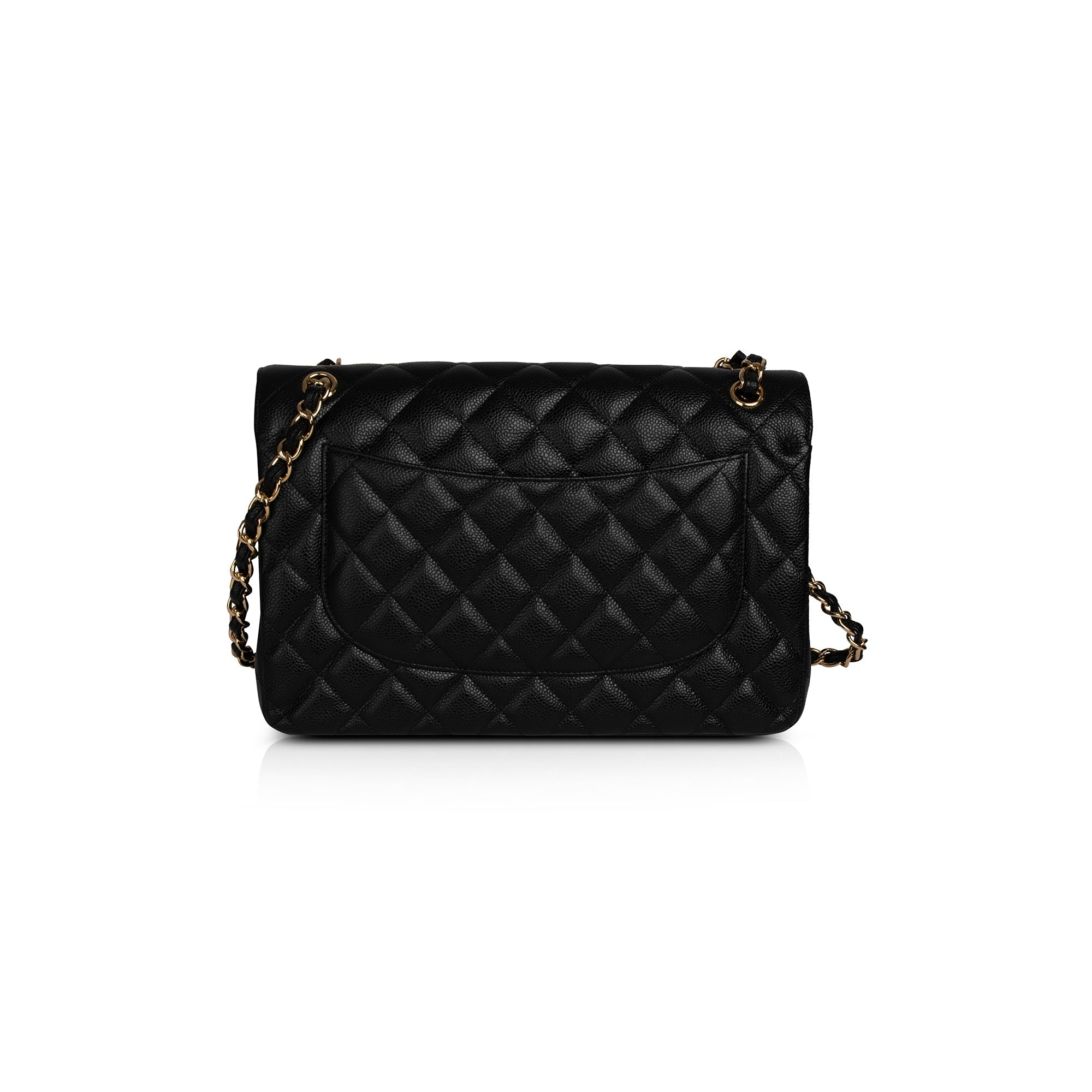 Chanel Black Caviar Classic Jumbo Double Flap Bag w/ Box