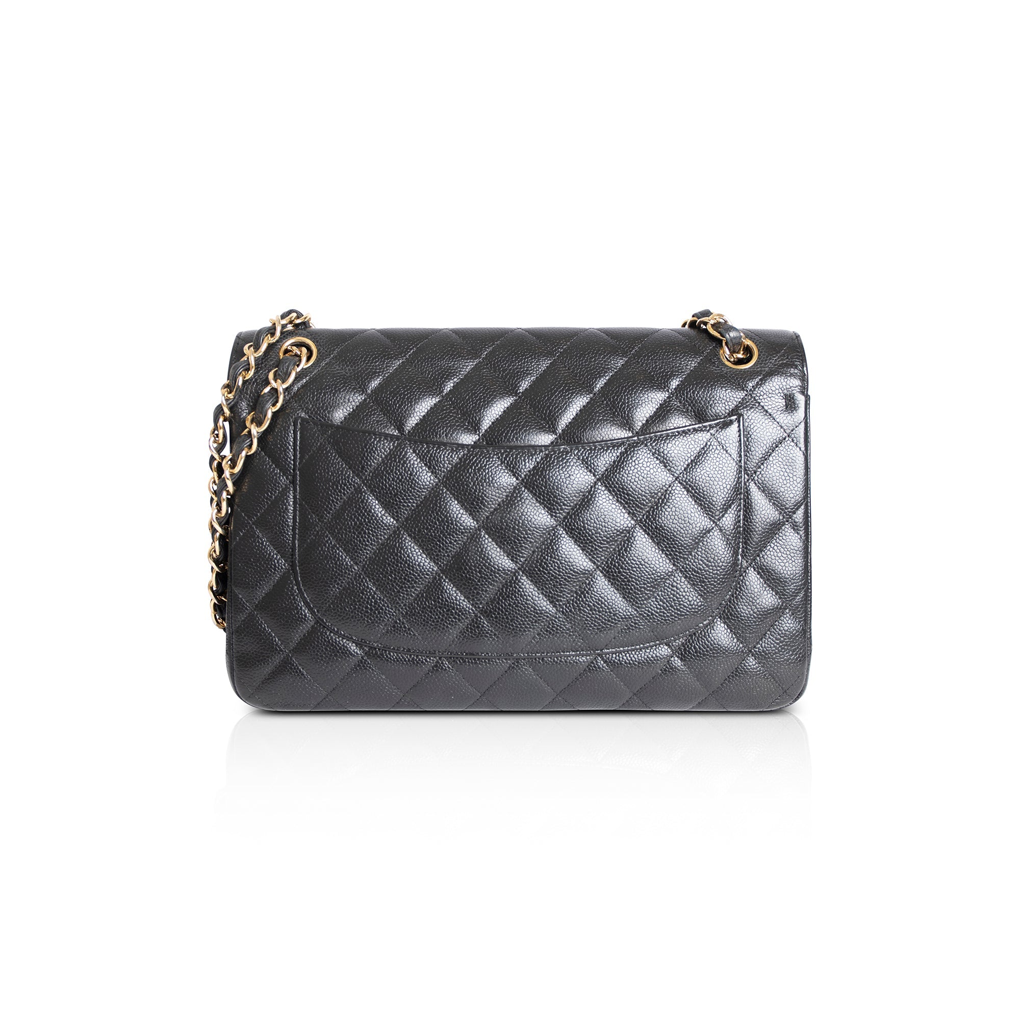 Chanel Black Caviar Classic Jumbo Double Flap Bag w/ Box & Authenticity Card