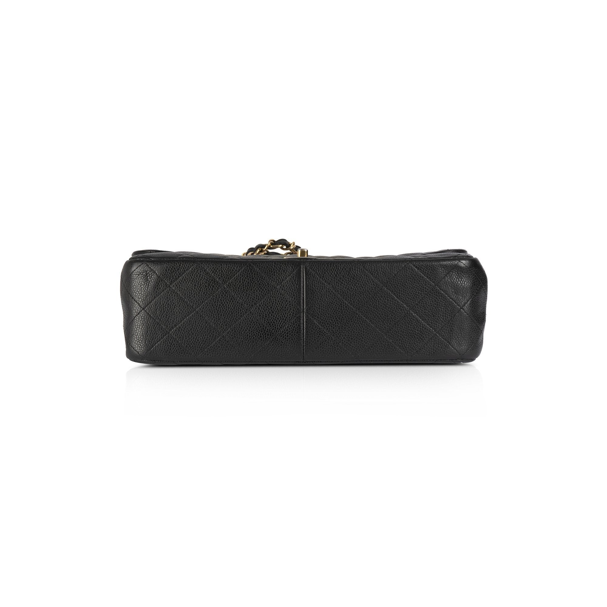 Chanel Black Caviar Classic Jumbo Double Flap Bag w/ Box & Authenticity Card
