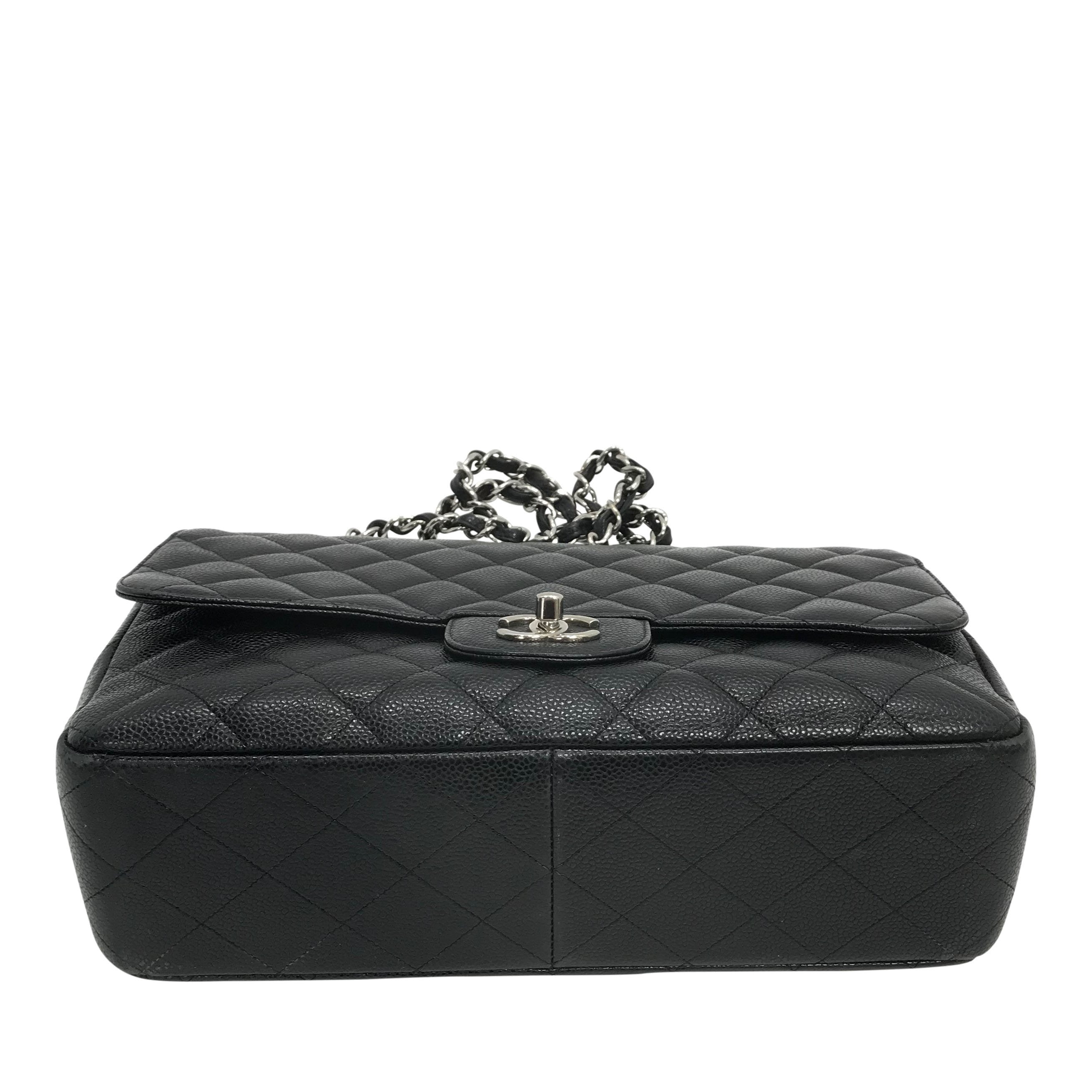 Chanel Black Caviar Classic Jumbo Single Flap Bag