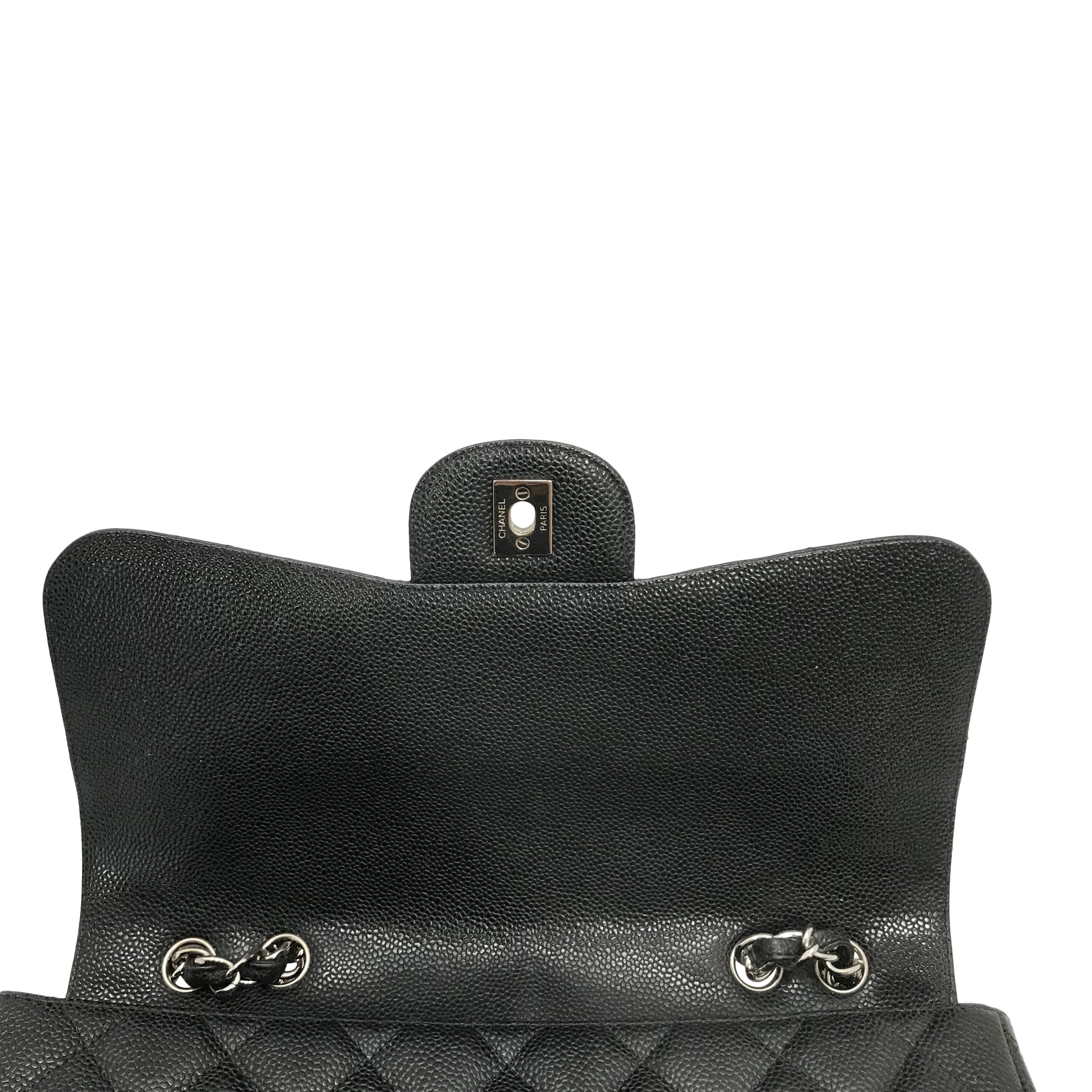 Chanel Black Caviar Classic Jumbo Single Flap Bag