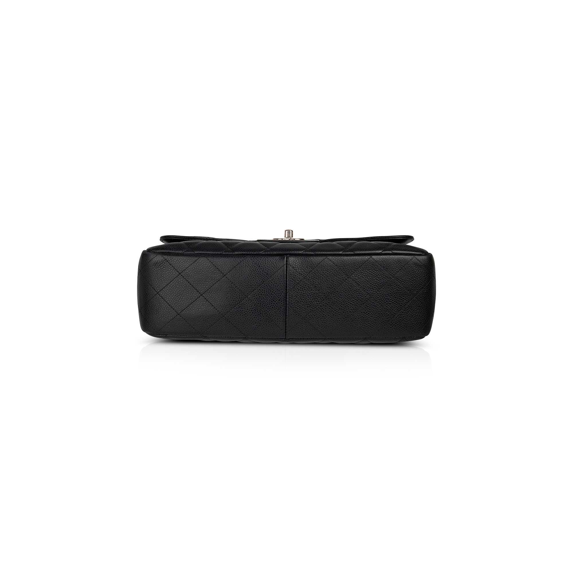 Chanel Black Caviar Classic Jumbo Single Flap Bag w/ Receipt & Authenticity Card