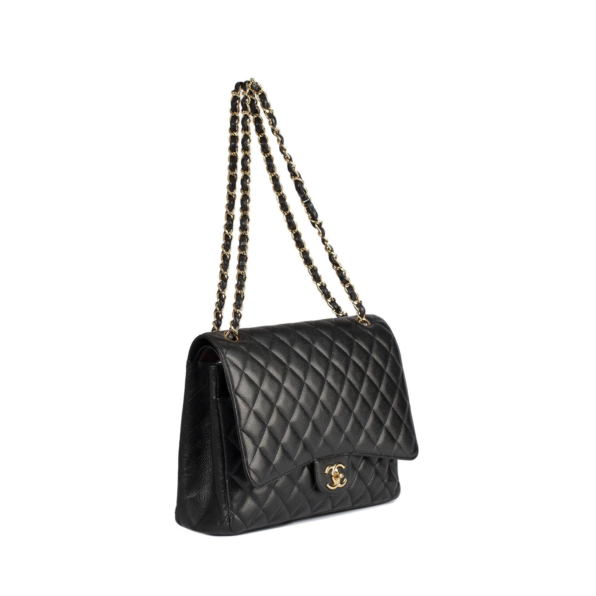 Chanel Black Caviar Classic Maxi Double Flap Bag
