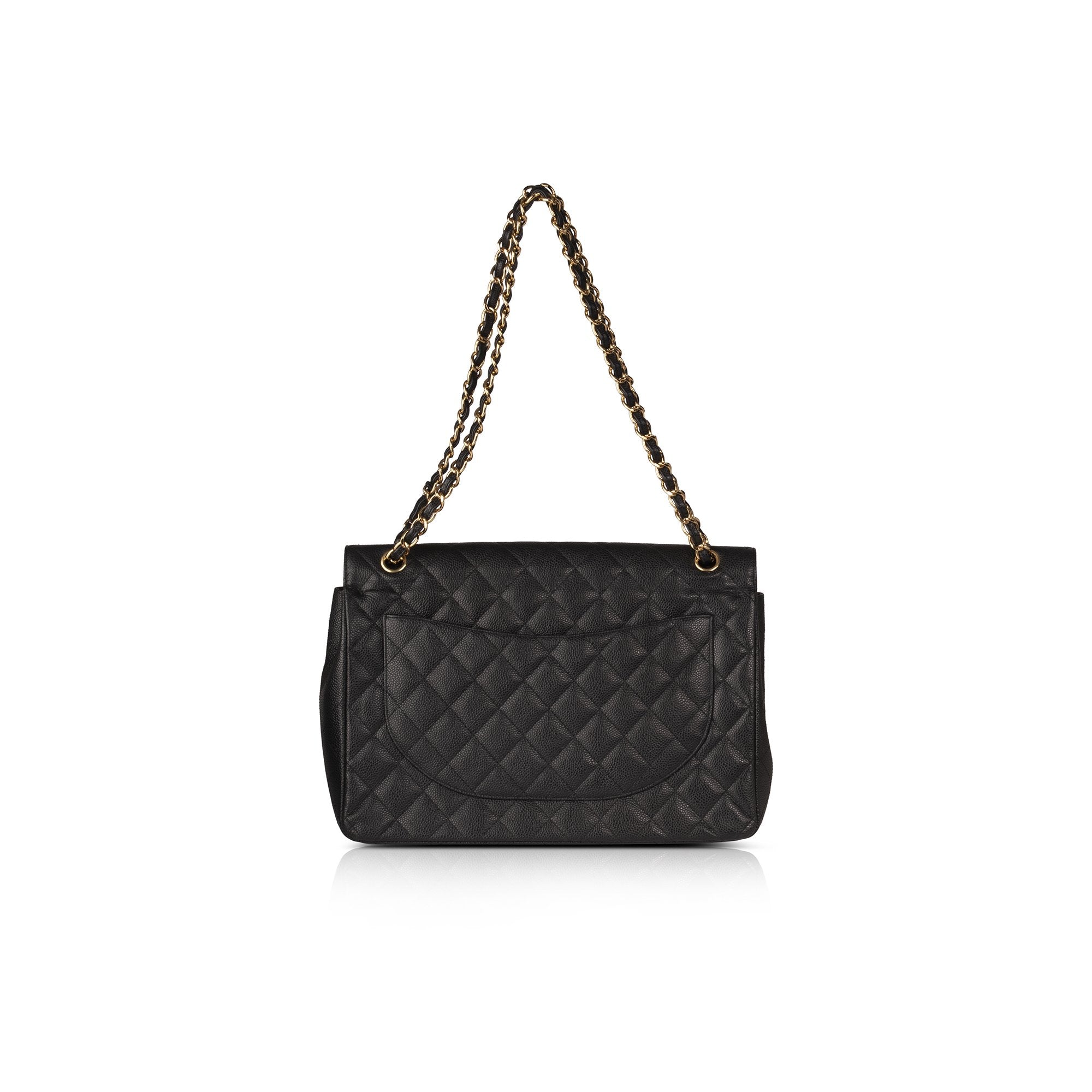 Chanel Black Caviar Classic Maxi Double Flap Bag