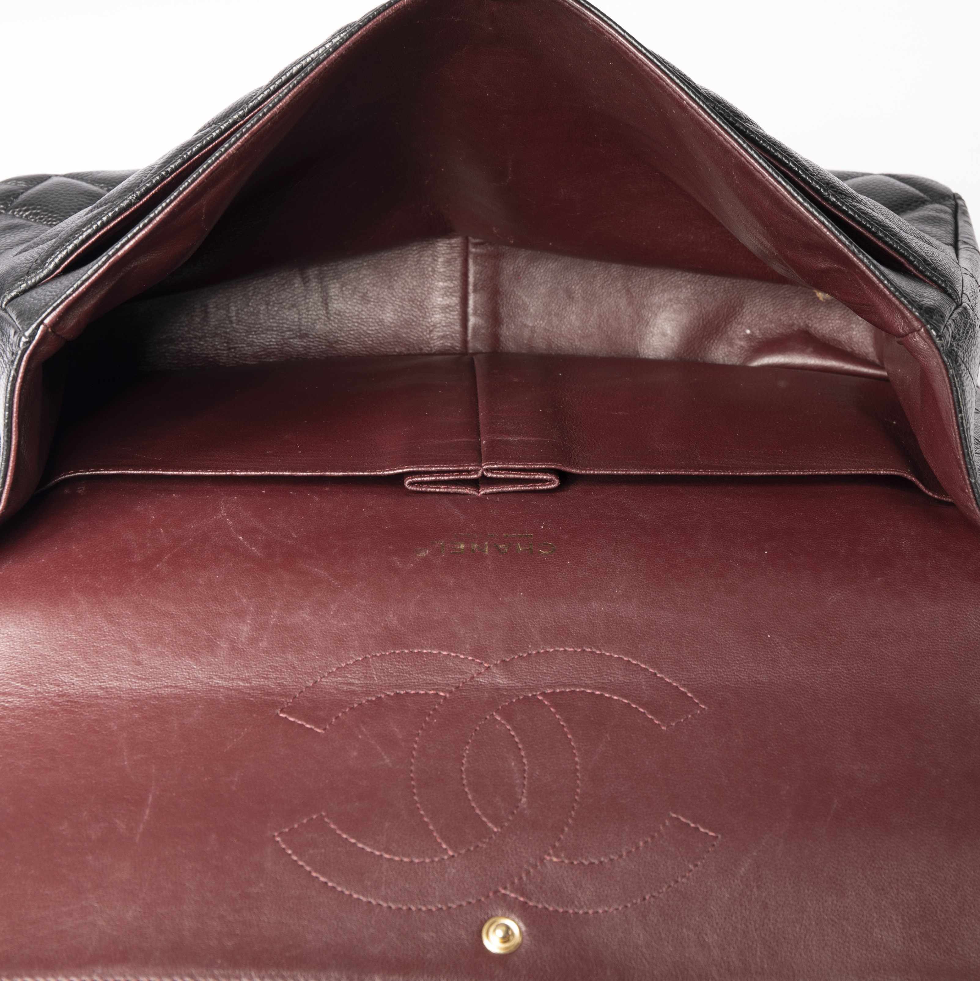 Chanel Black Caviar Classic Maxi Double Flap Bag