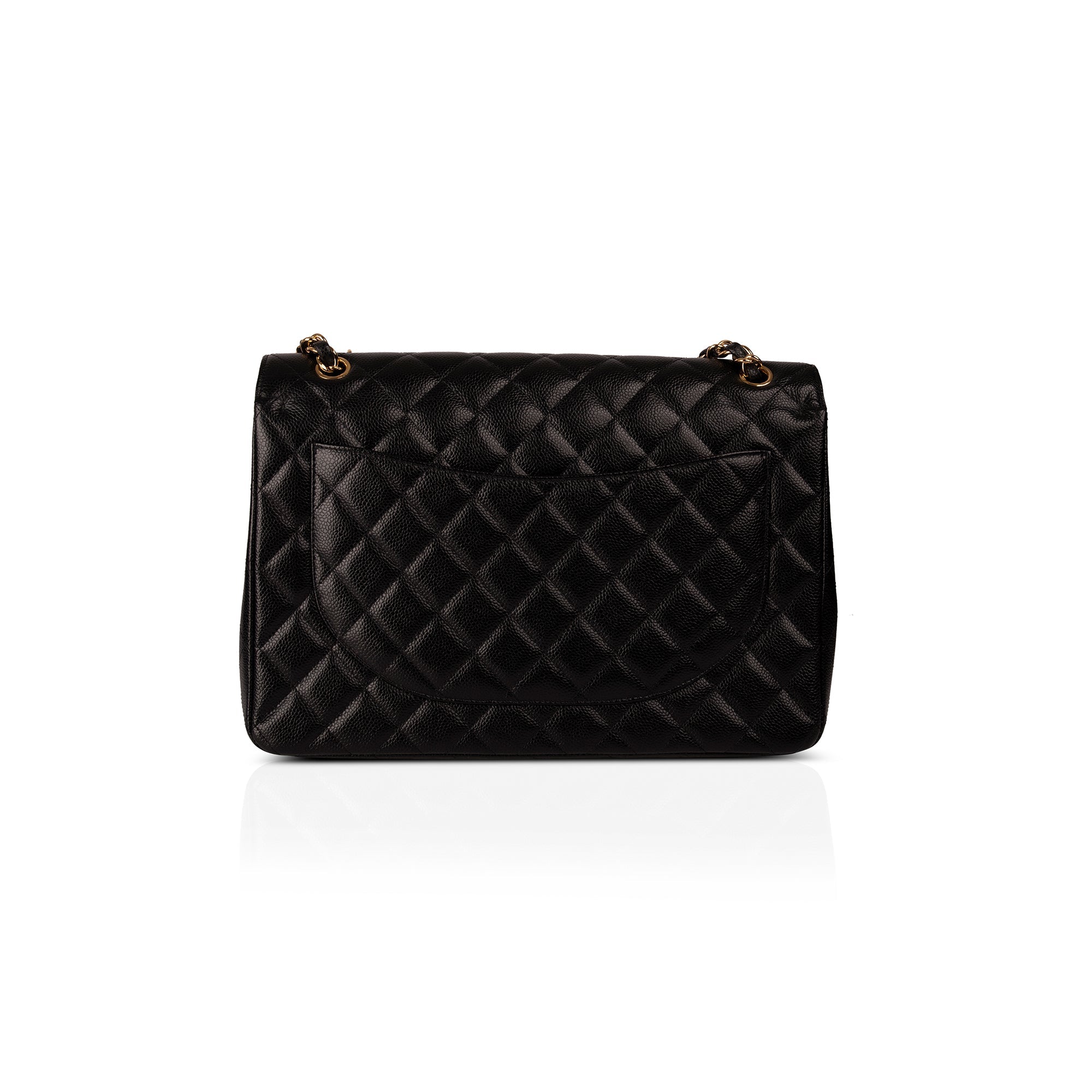 Chanel Black Caviar Classic Maxi Double Flap Bag w/ Box & Authenticity Card