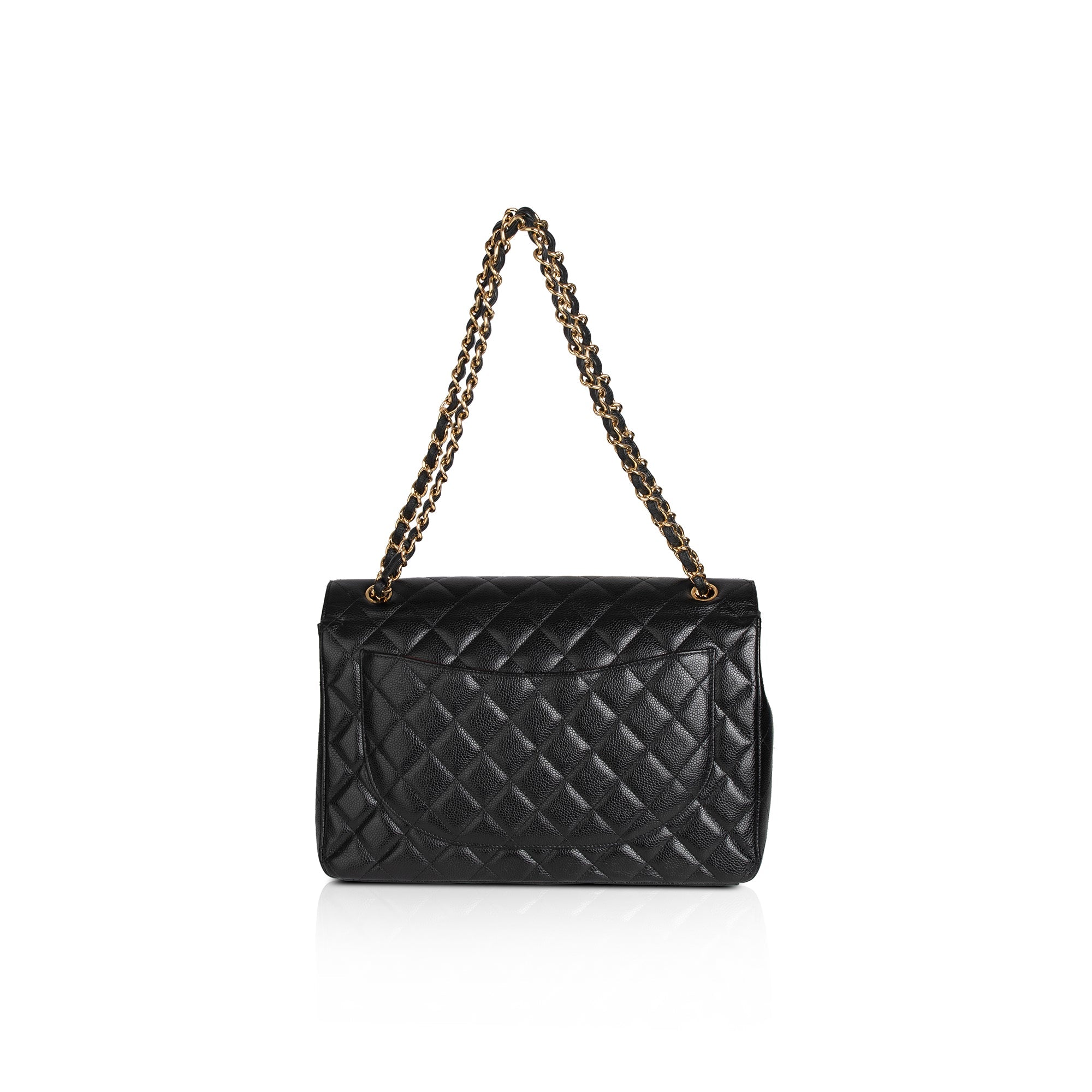 Chanel Black Caviar Classic Maxi Double Flap Bag w/ Box & Authenticity Card