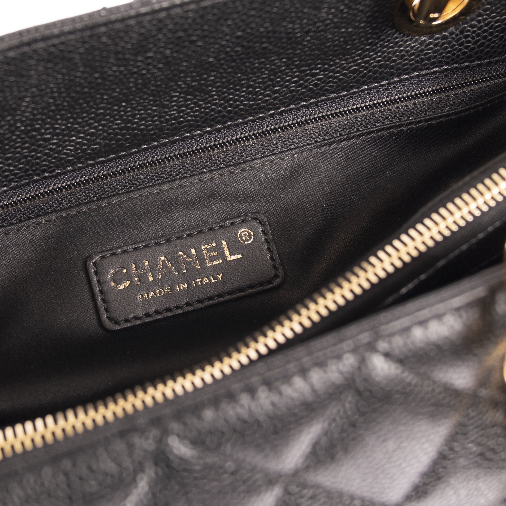 Chanel Black Caviar Leather Grand Shopping Tote (GST)