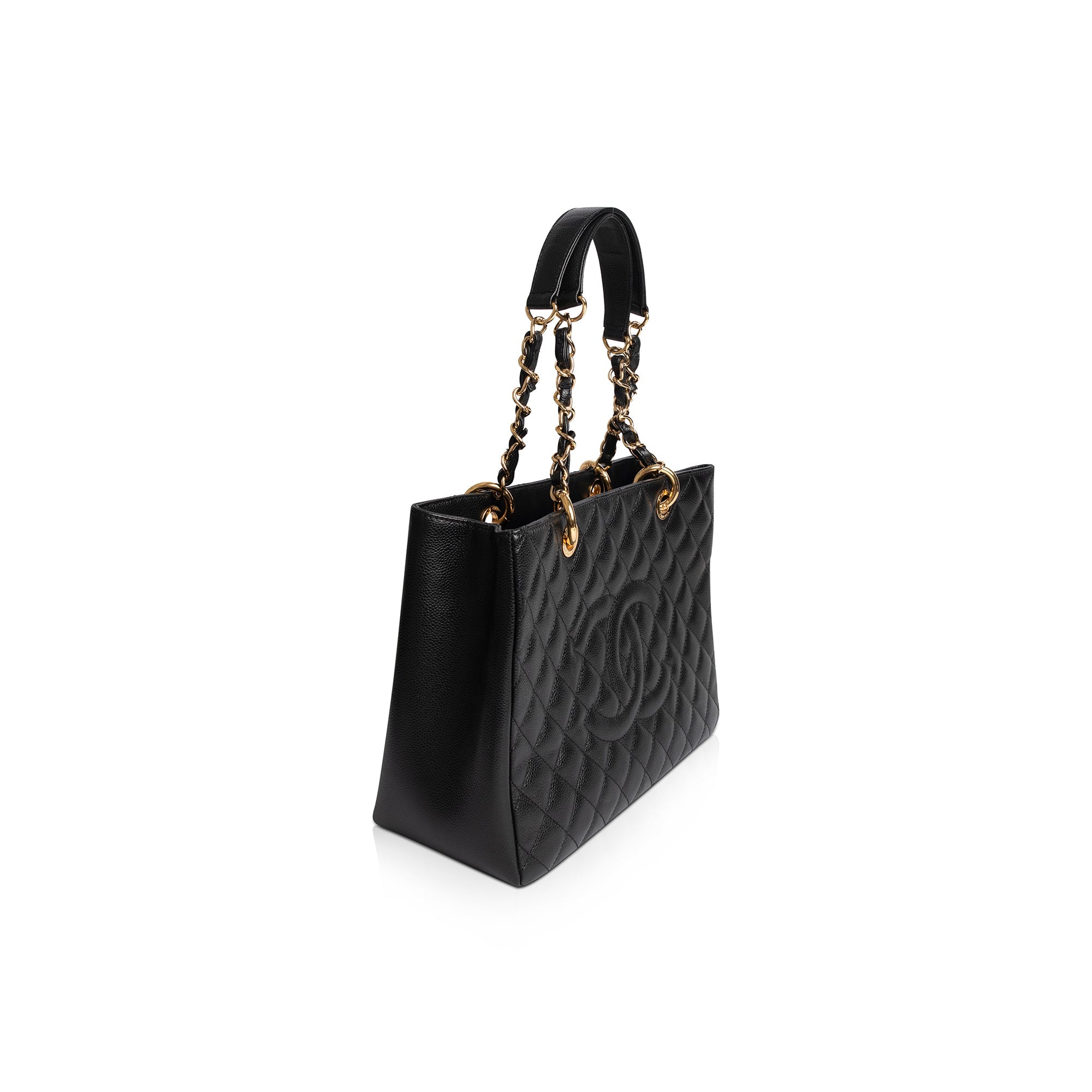 Chanel Black Caviar Leather Grand Shopping Tote (GST) w/ Box