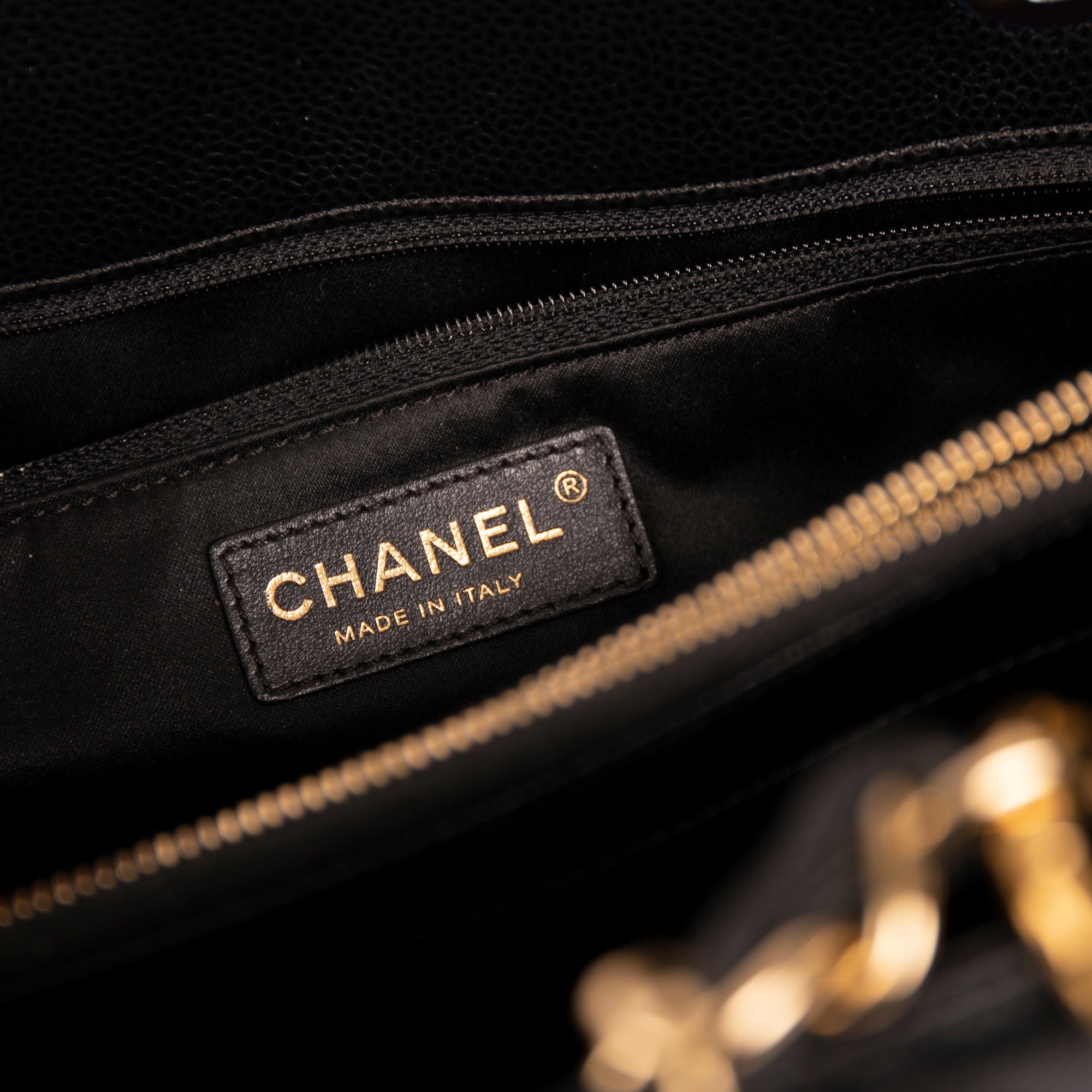 Chanel Black Caviar Leather Grand Shopping Tote (GST) w/ Box & Authenticity Card
