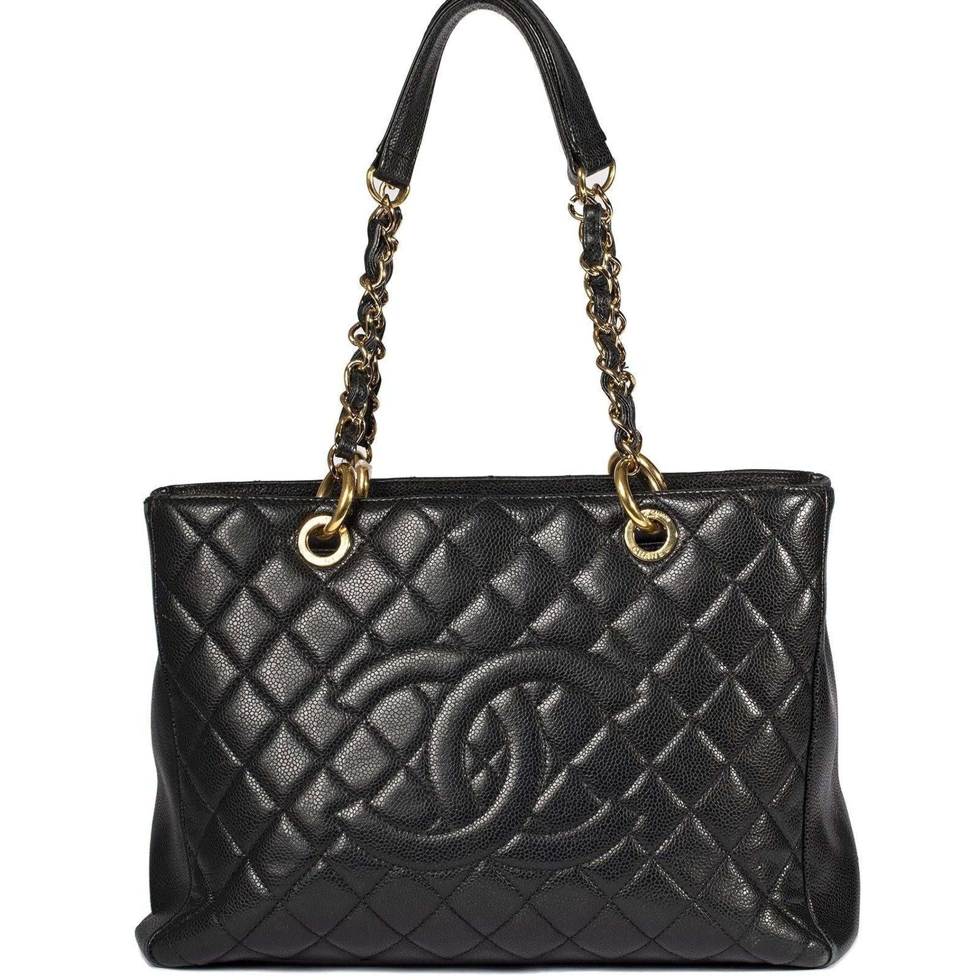 Chanel Black Caviar Leather Grand Shopping Tote (GST)