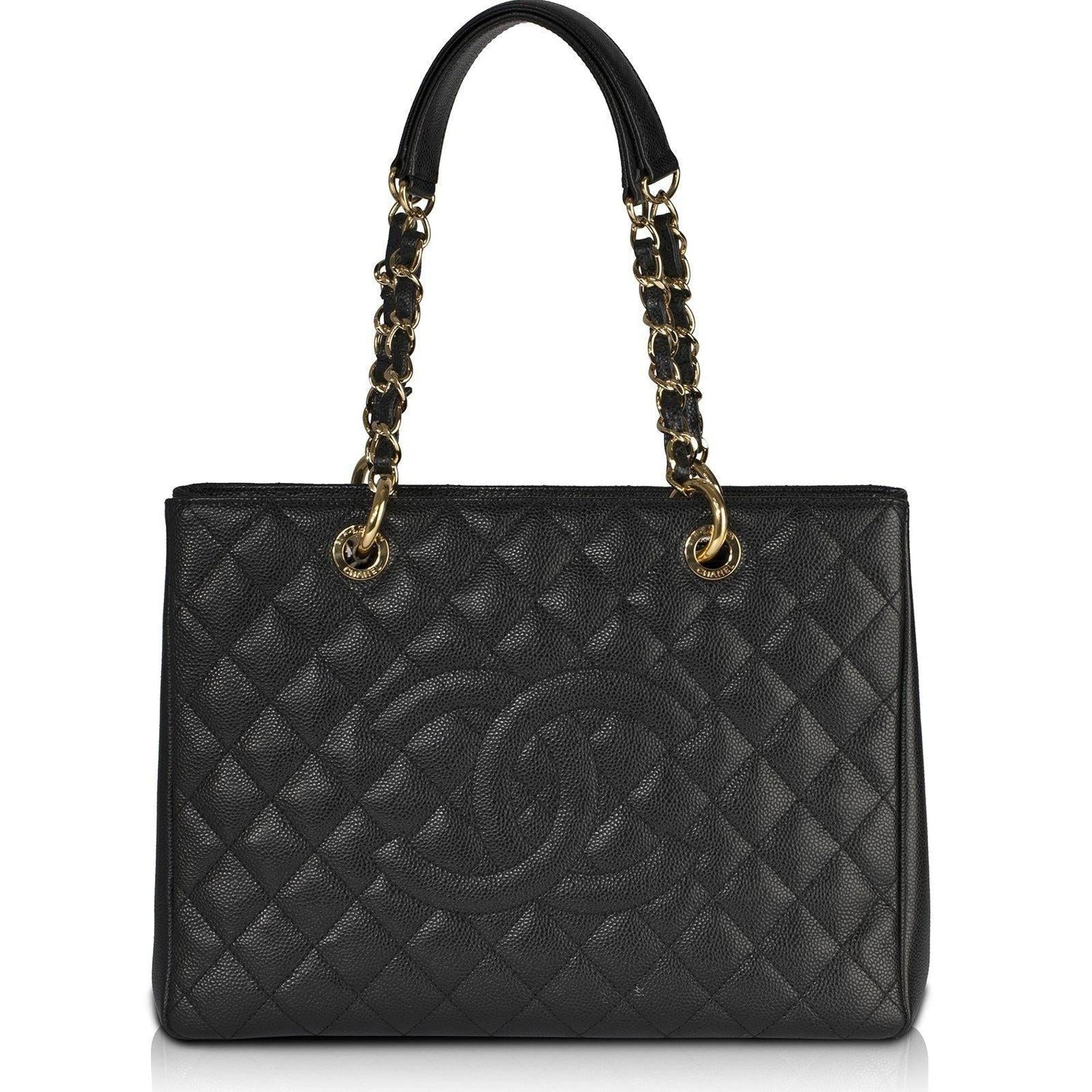 Chanel Black Caviar Leather Grand Shopping Tote (GST)