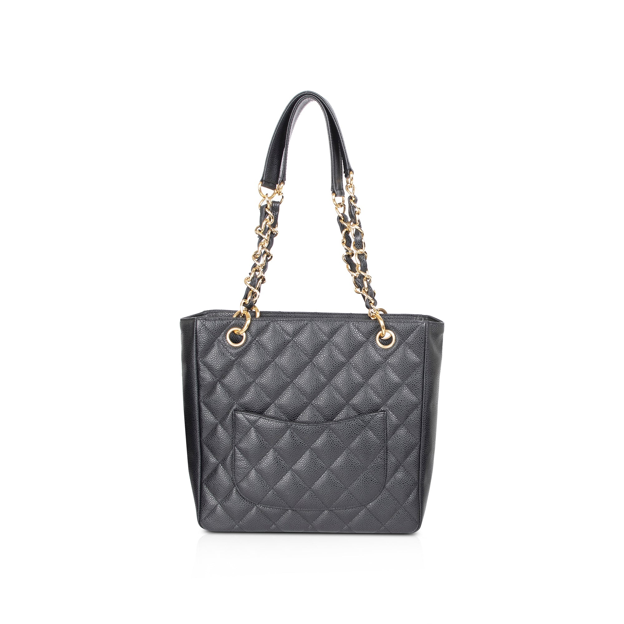 Chanel Black Caviar Leather Petite Shopping Tote