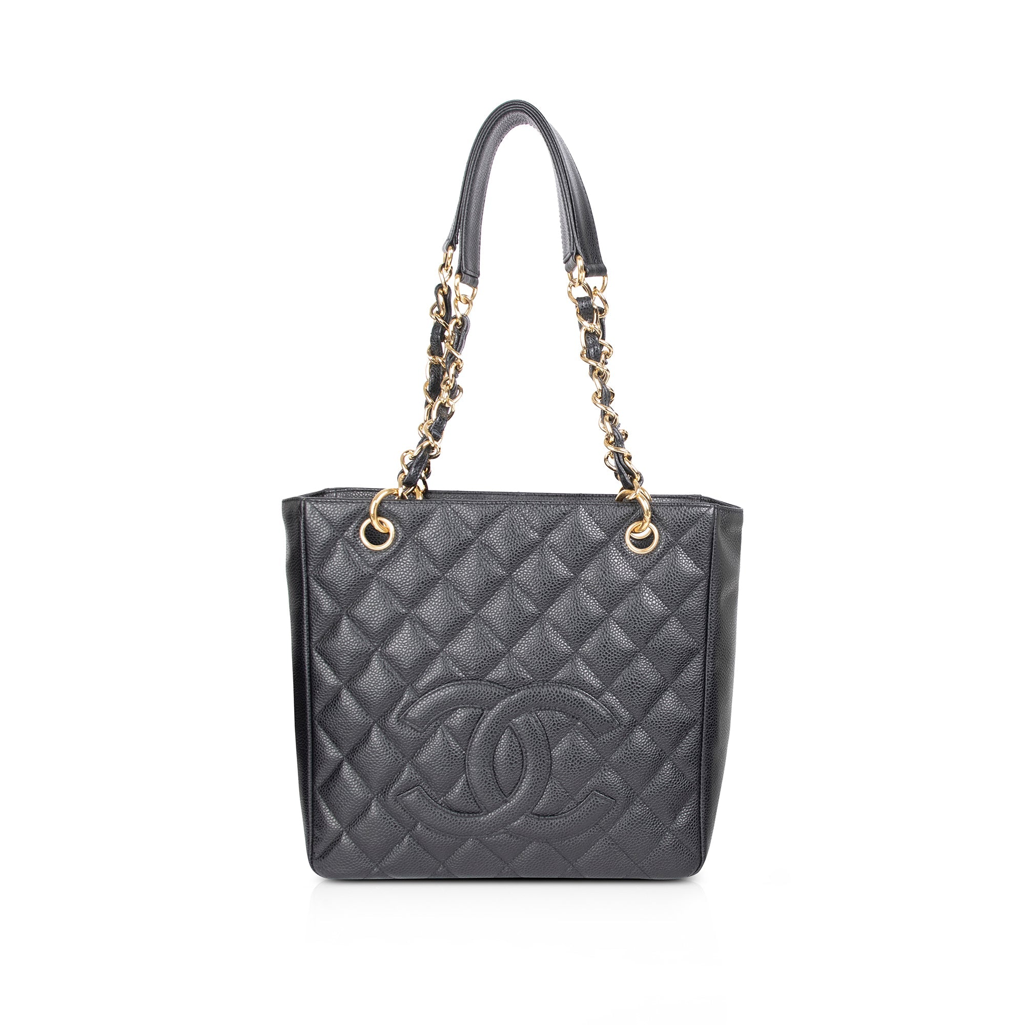 Chanel Black Caviar Leather Petite Shopping Tote