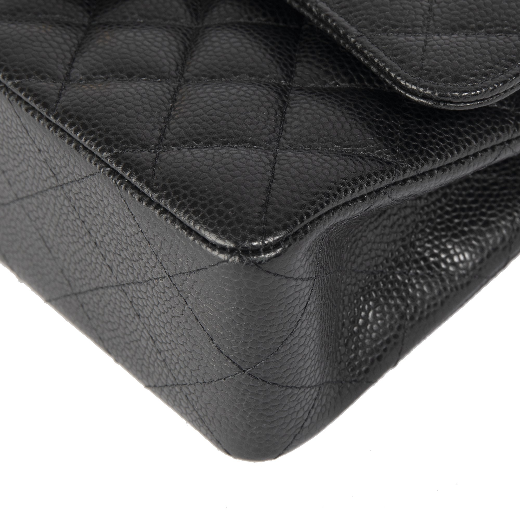 Chanel Black Caviar Small Classic Double Flap Bag w/ Box