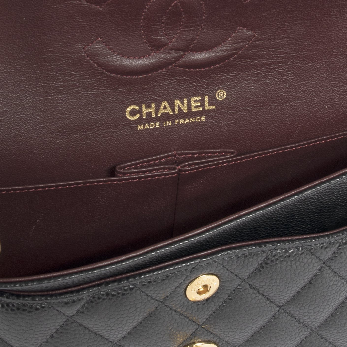 Chanel Black Caviar Small Classic Double Flap Bag w/ Box