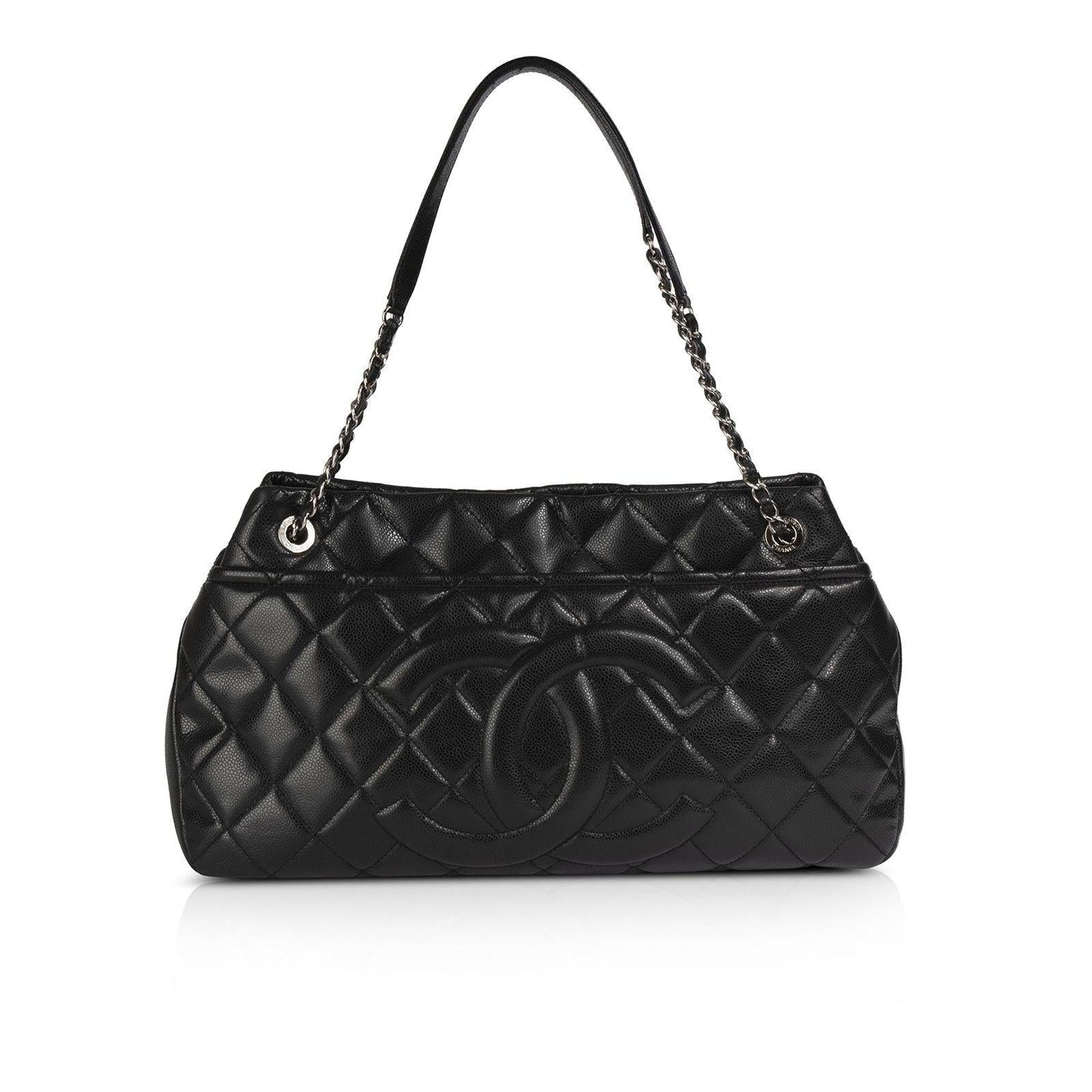 Chanel Black Caviar Timeless Soft Shopper Tote