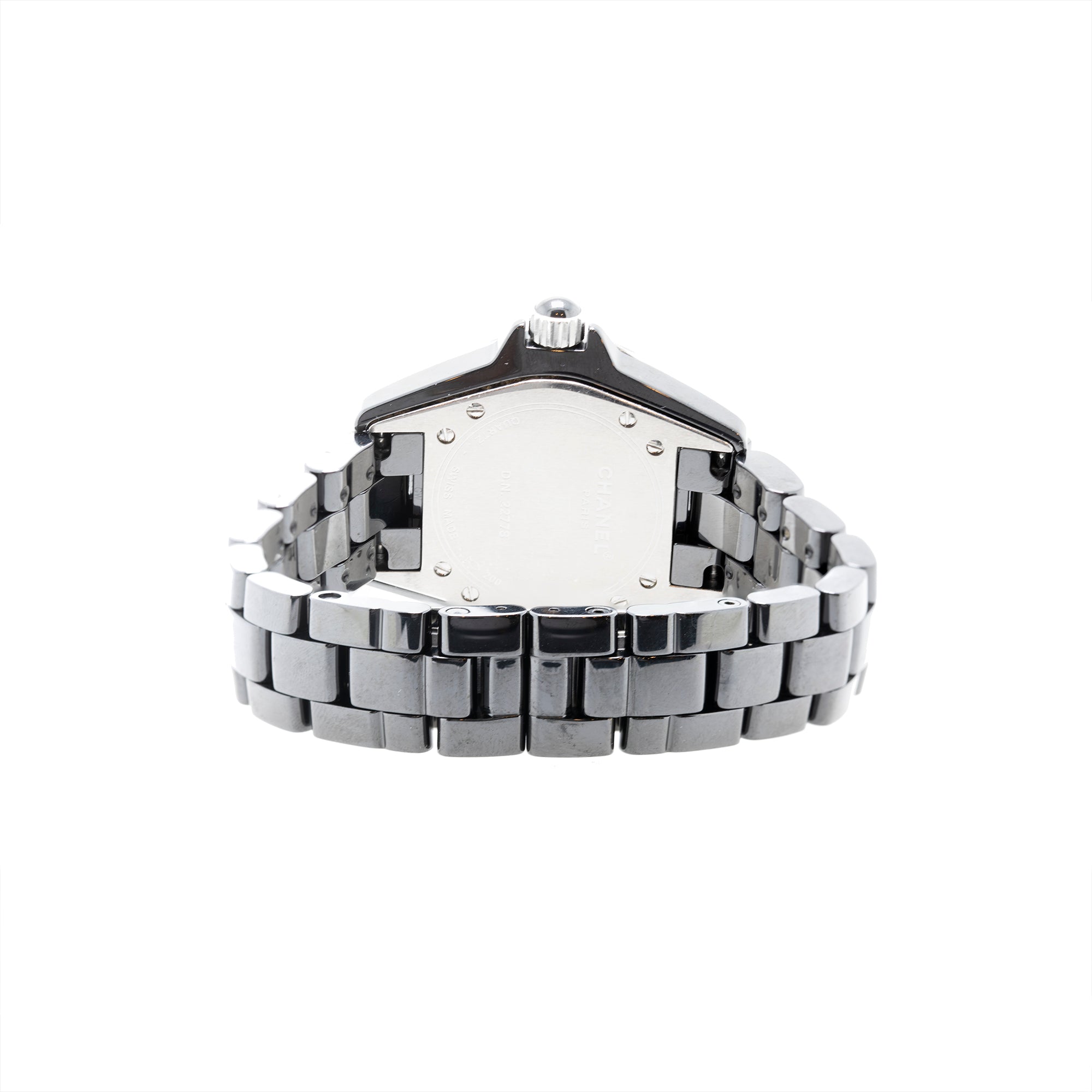 Chanel Black Ceramic Diamond J12 Watch