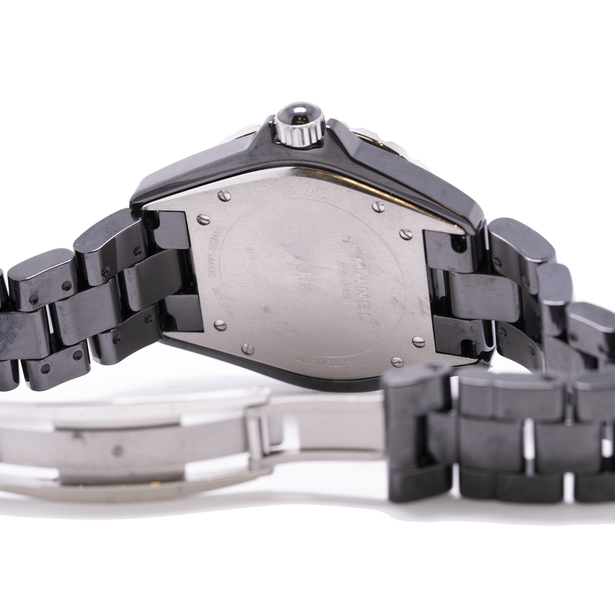 Chanel Black Ceramic Diamond J12 Watch