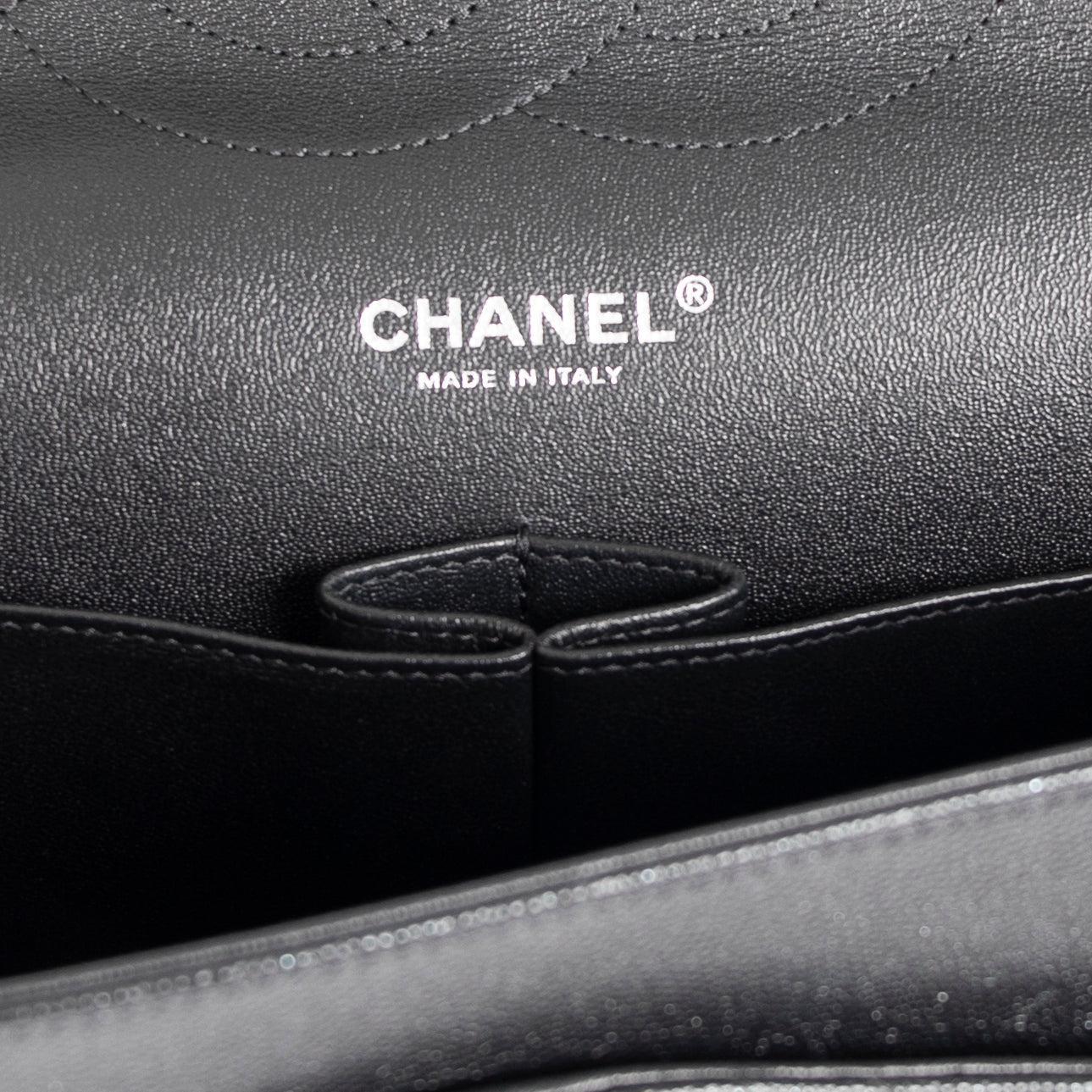 Chanel Black Iridescent Caviar Classic Jumbo Double Flap Bag
