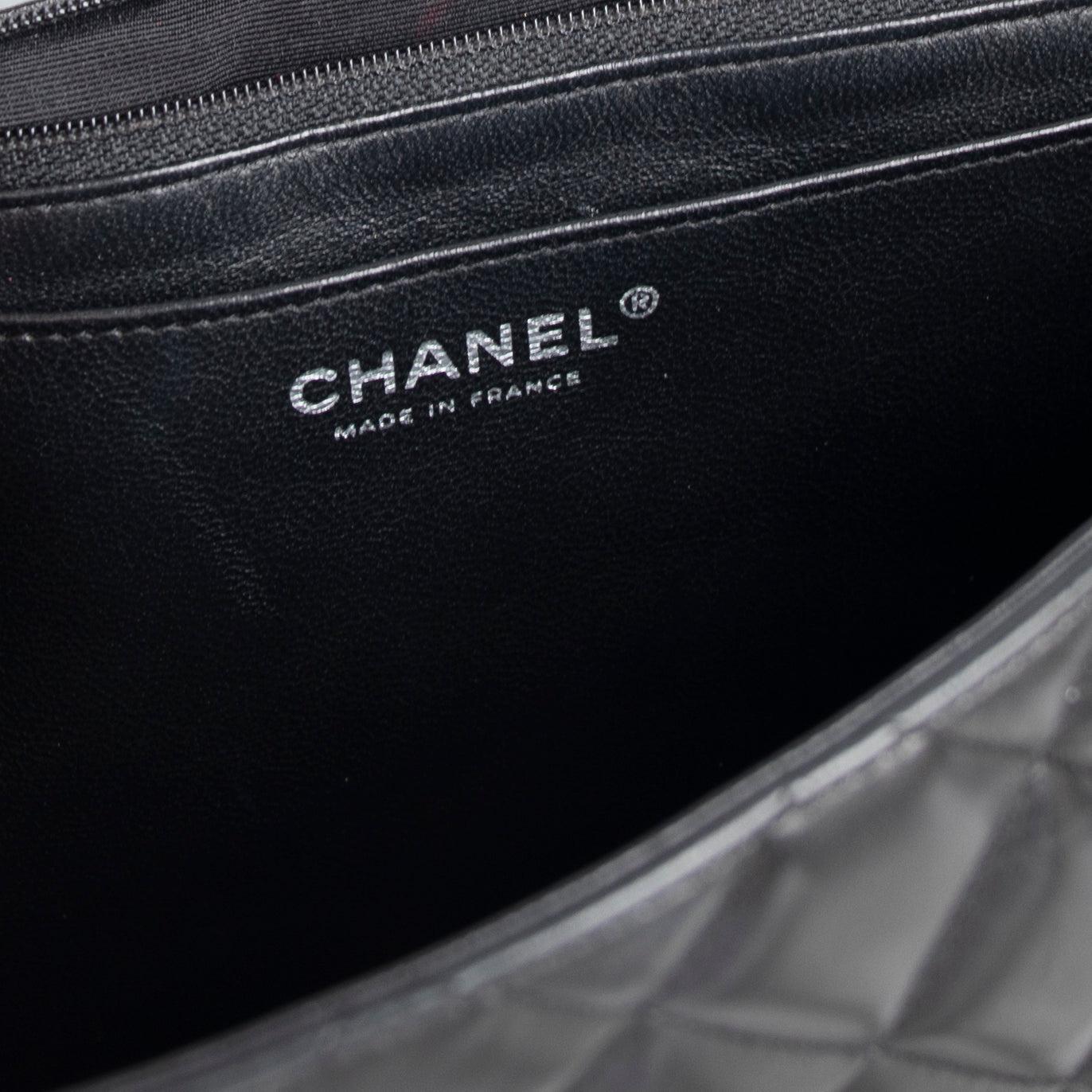 Chanel Black Lambskin Bijoux Chain Jumbo Single Flap Bag w/ Authenticity Card