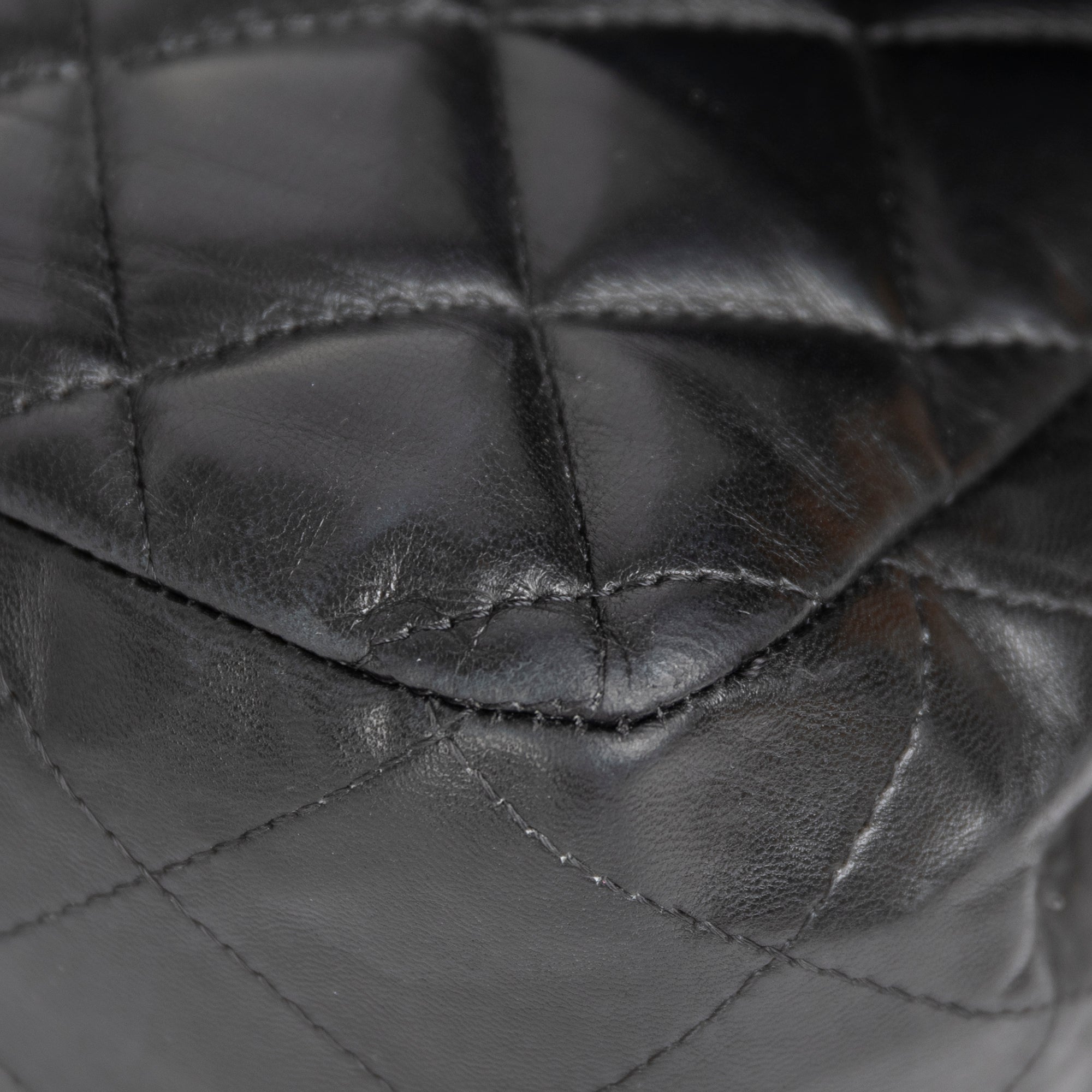 Chanel Black Lambskin Bijoux Chain Jumbo Single Flap Bag w/ Authenticity Card