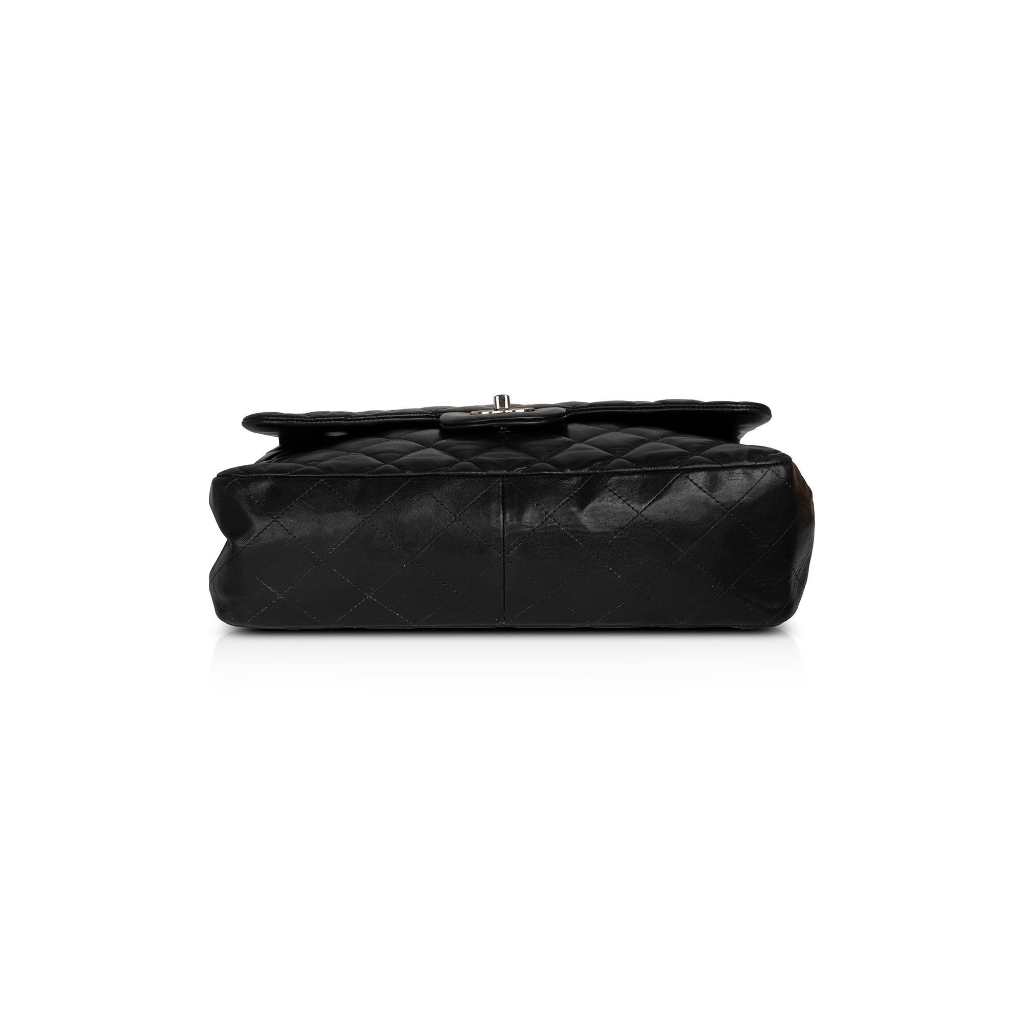 Chanel Black Lambskin Bijoux Chain Jumbo Single Flap Bag w/ Authenticity Card