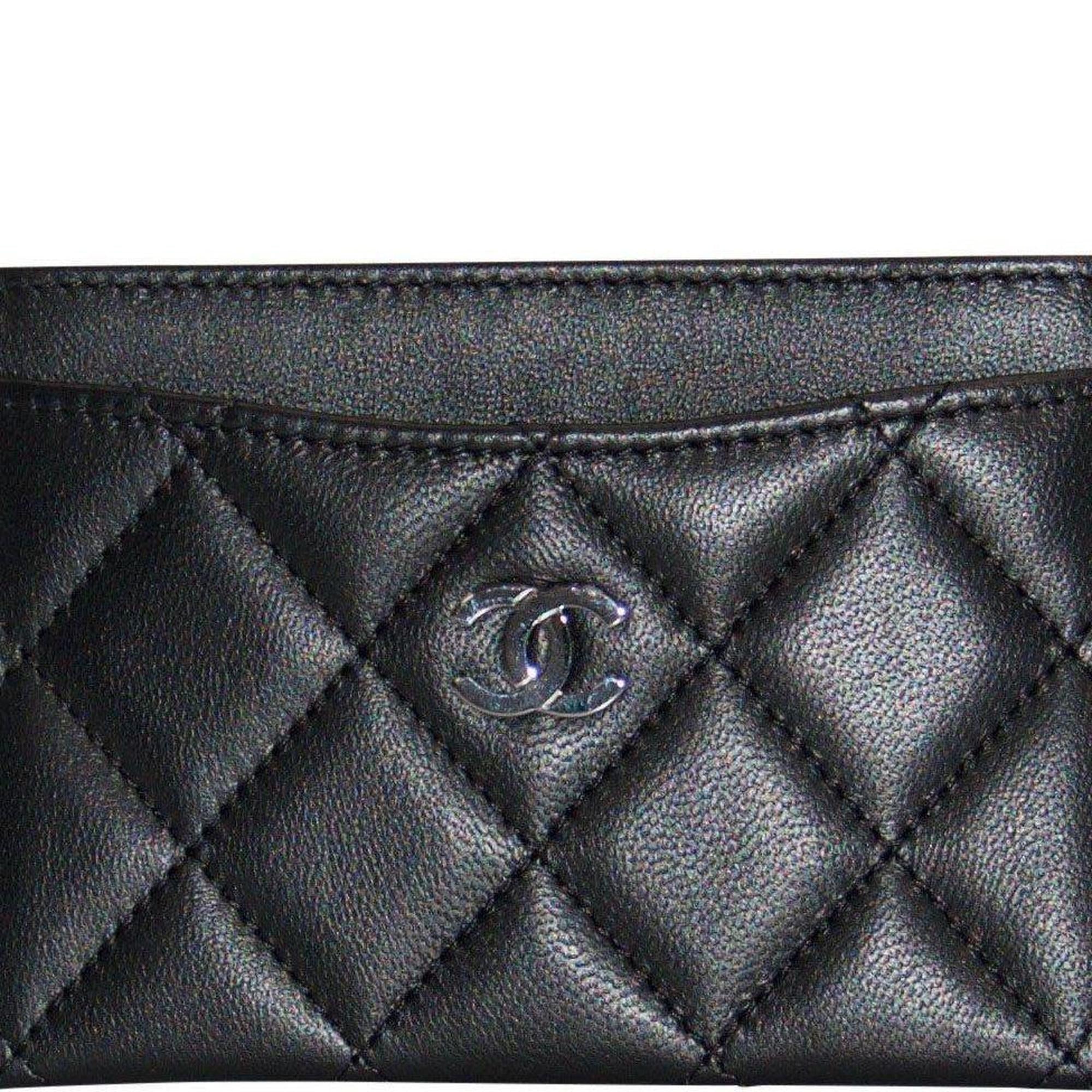 Chanel Black Lambskin Classic Card Holder