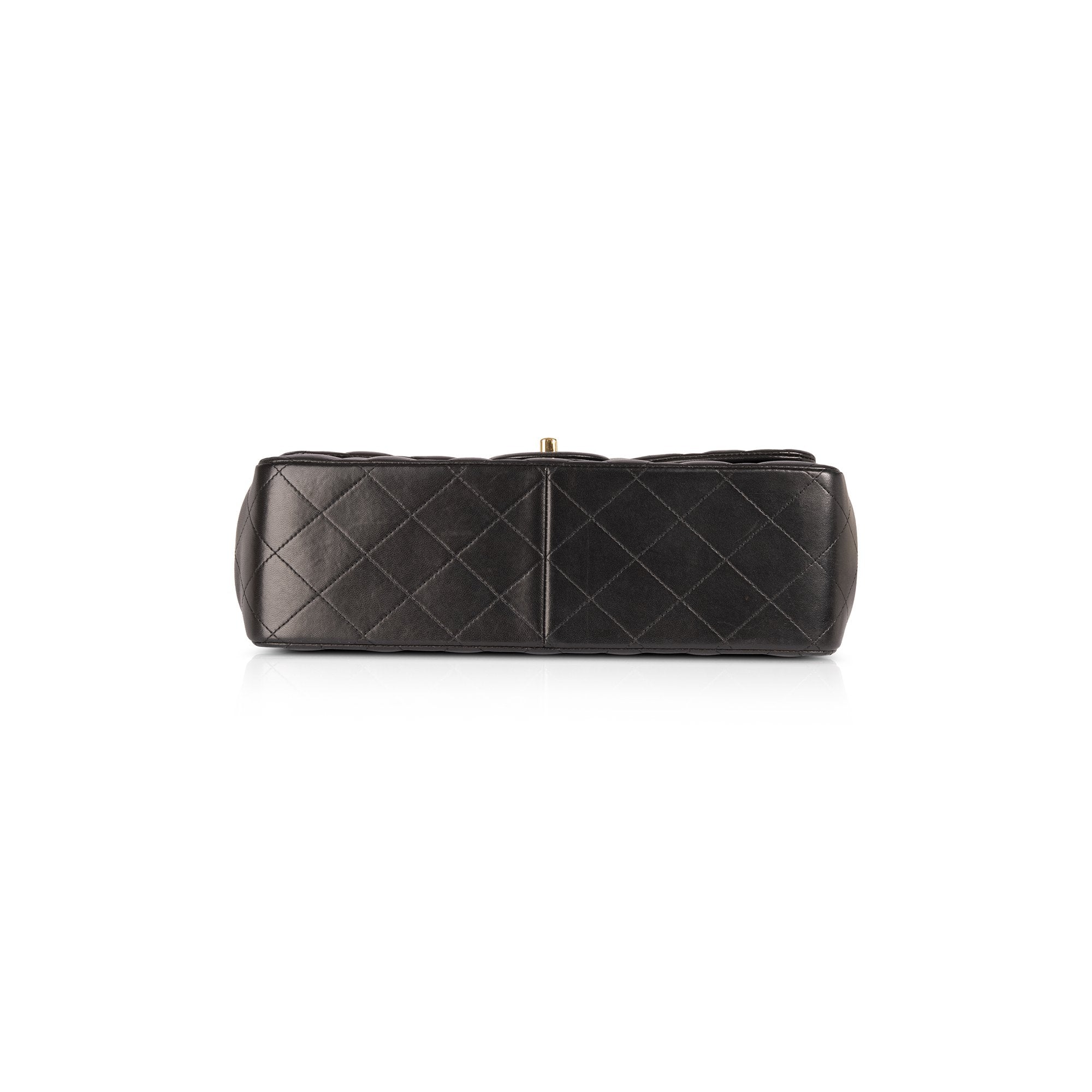 Chanel Black Lambskin Classic Jumbo Double Flap Bag w/ Box & Authenticity Card