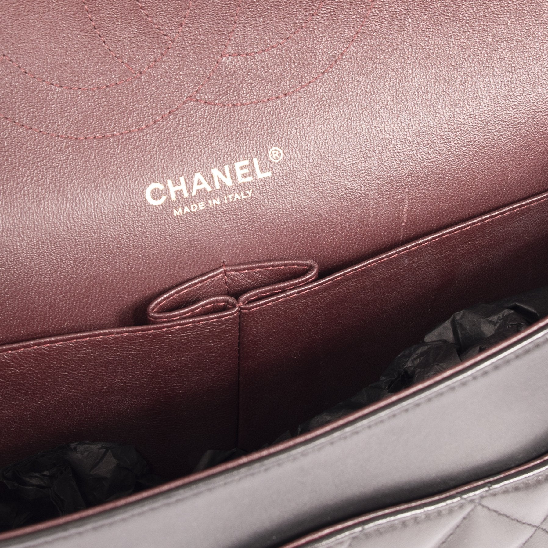 Chanel Black Lambskin Classic Jumbo Double Flap Bag w/ Box & Authenticity Card