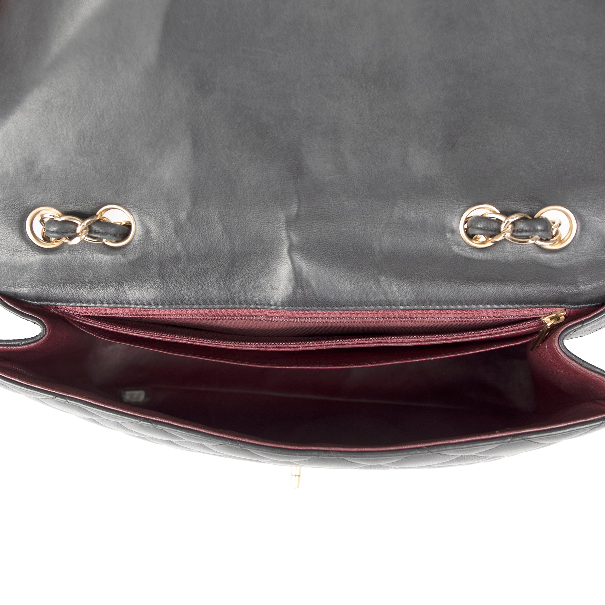 Chanel Black Lambskin Classic Jumbo Single Flap Bag