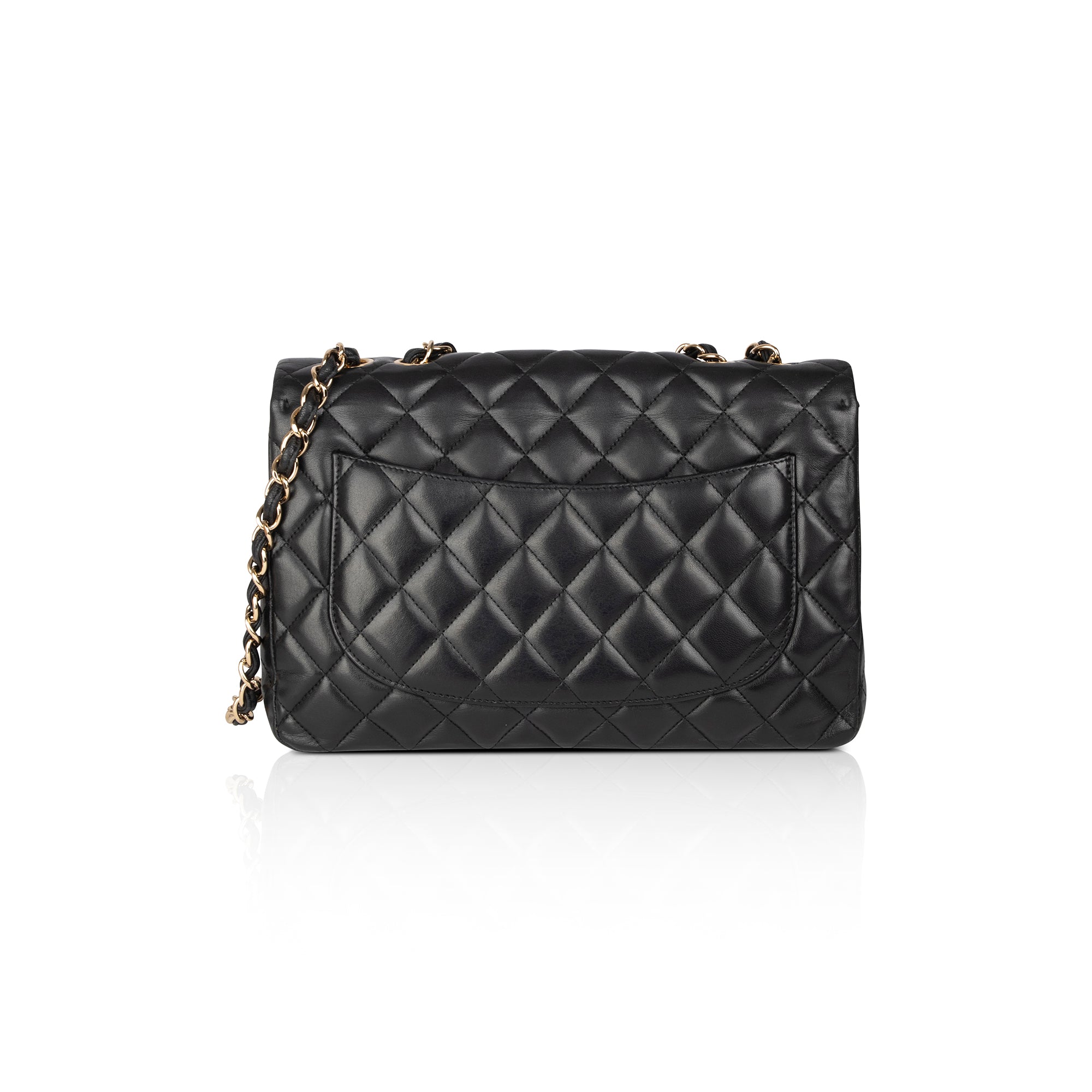 Chanel Black Lambskin Classic Jumbo Single Flap Bag