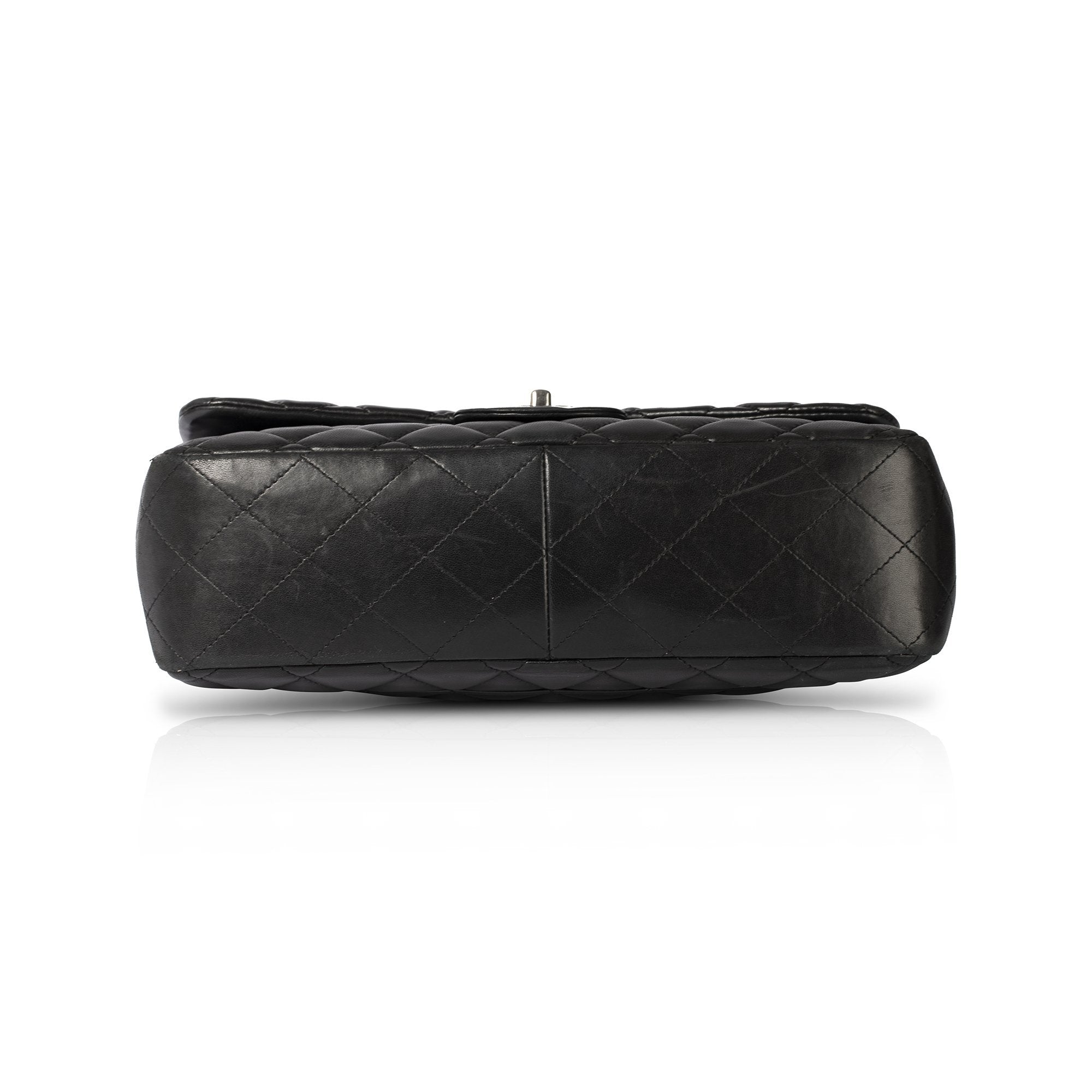 Chanel Black Lambskin Classic Jumbo Single Flap Bag