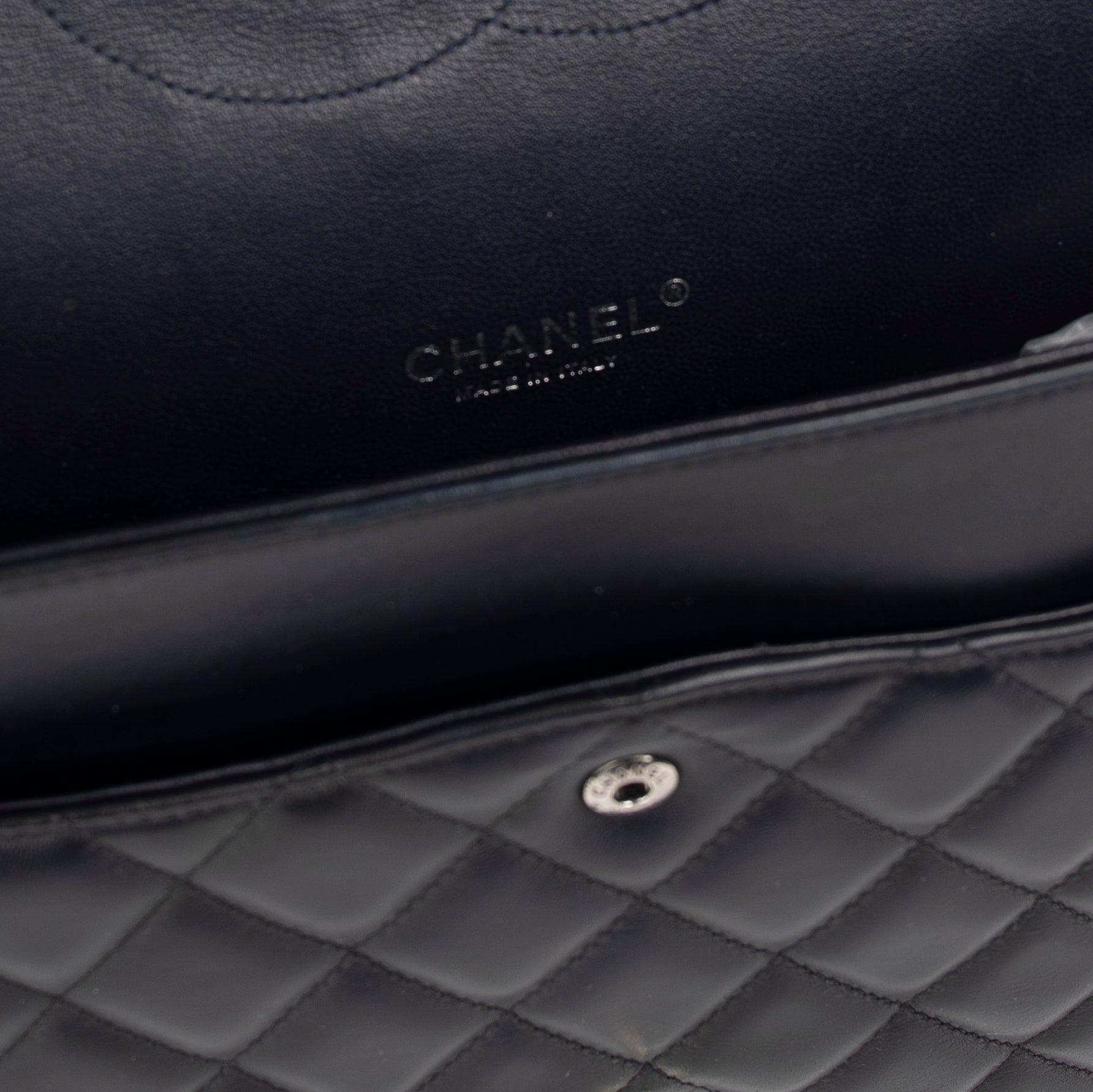 Chanel Black Lambskin Classic Maxi Double Flap Bag w/ Box