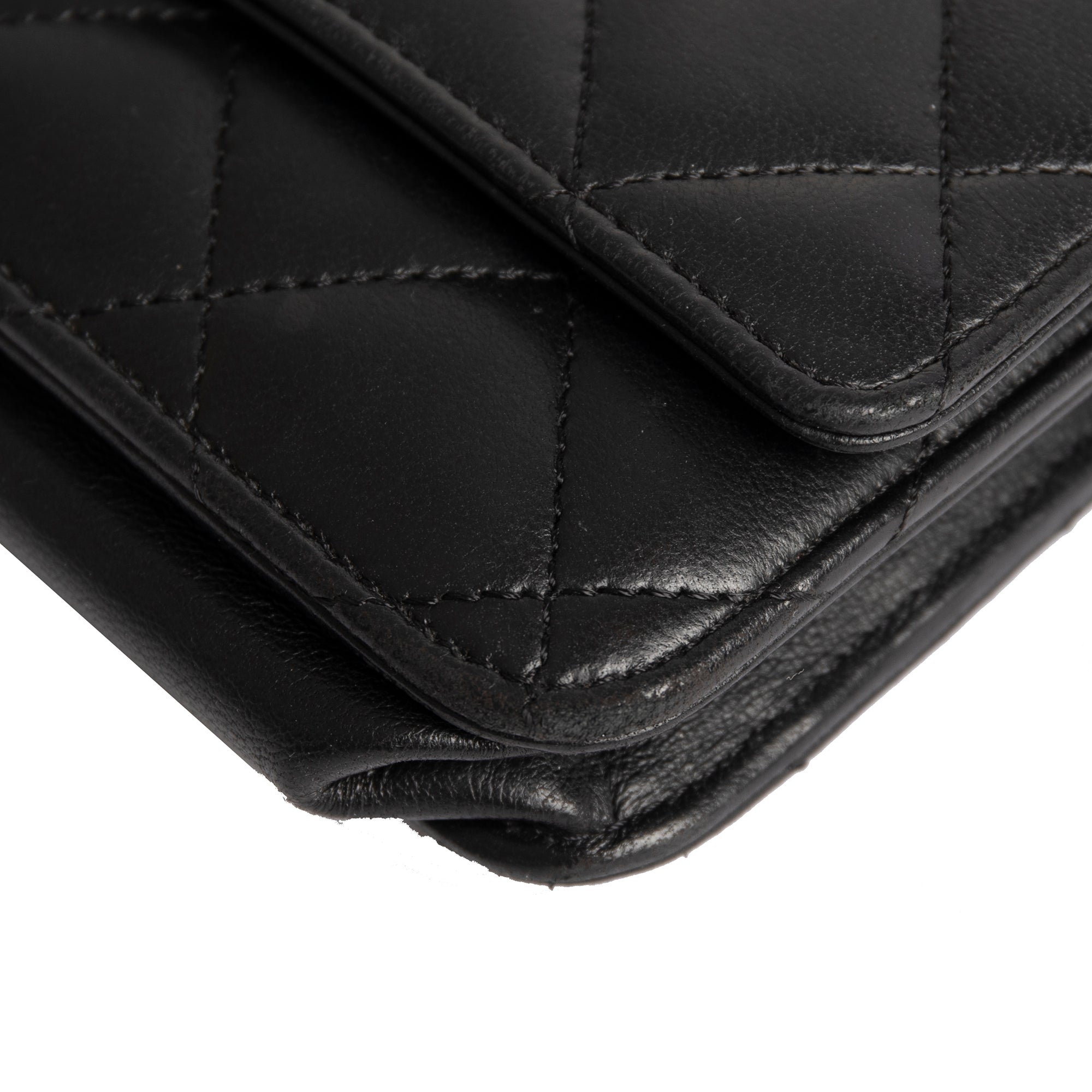 Chanel Black Lambskin Classic Wallet on Chain