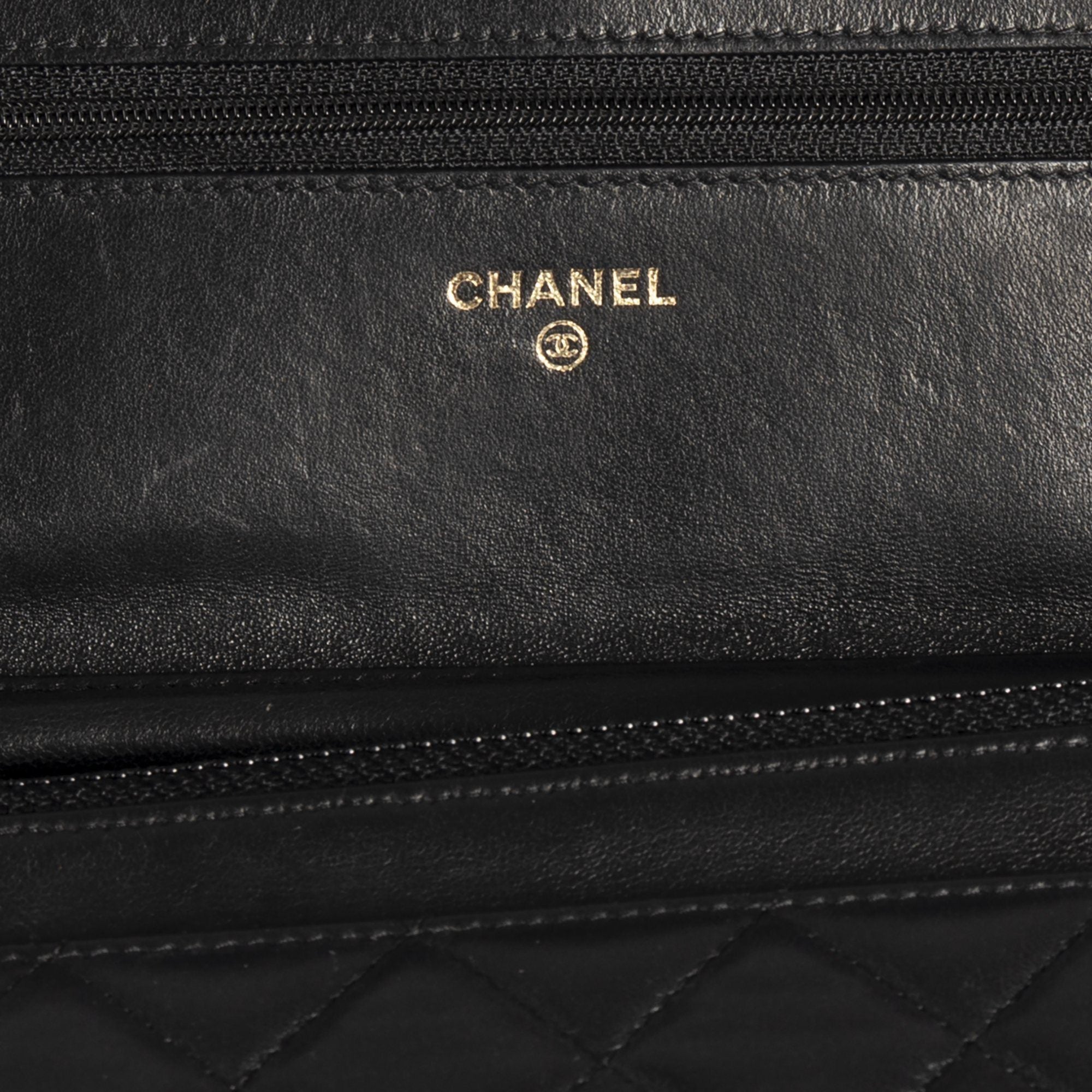 Chanel Black Lambskin Classic Wallet on Chain