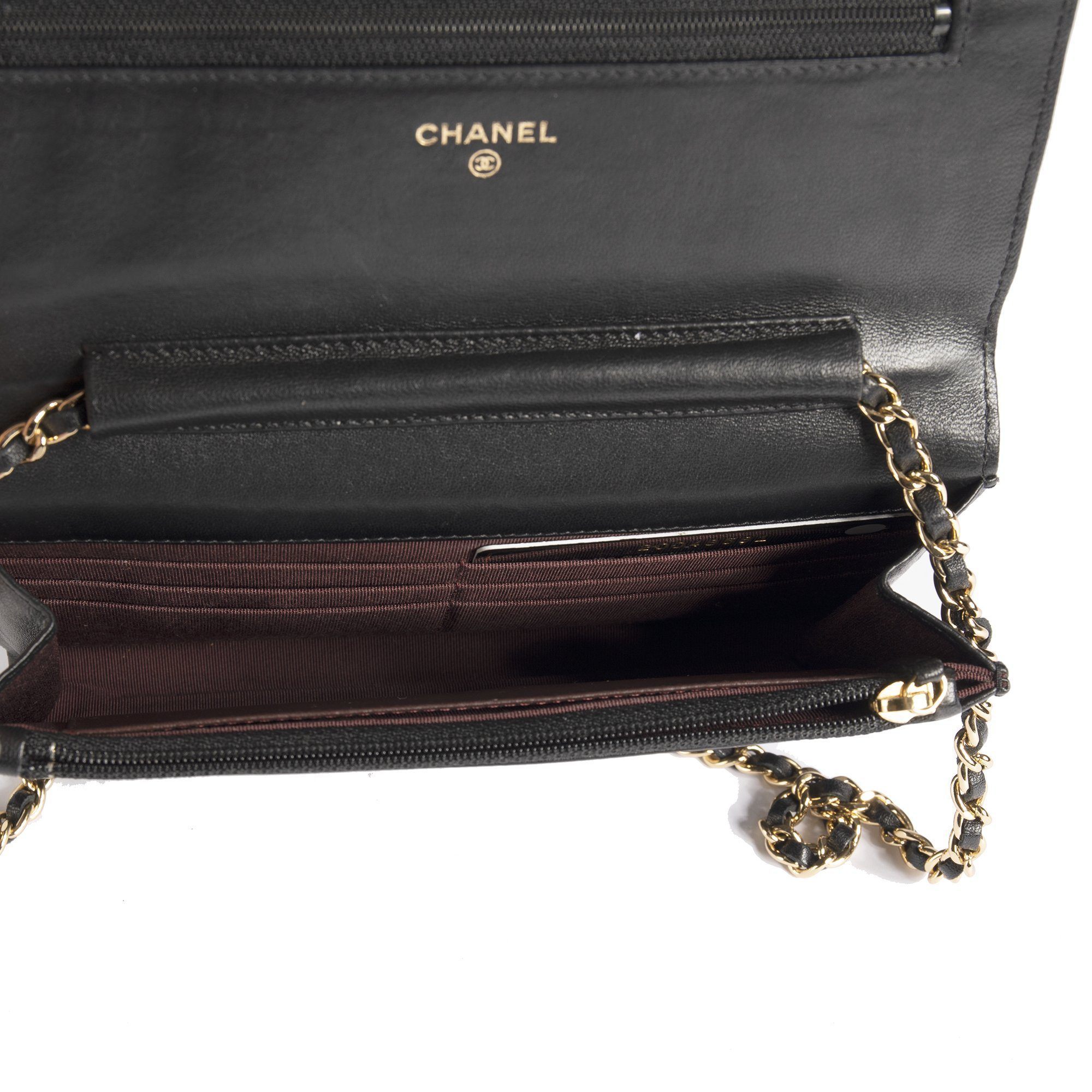 Chanel Black Lambskin Classic Wallet on Chain