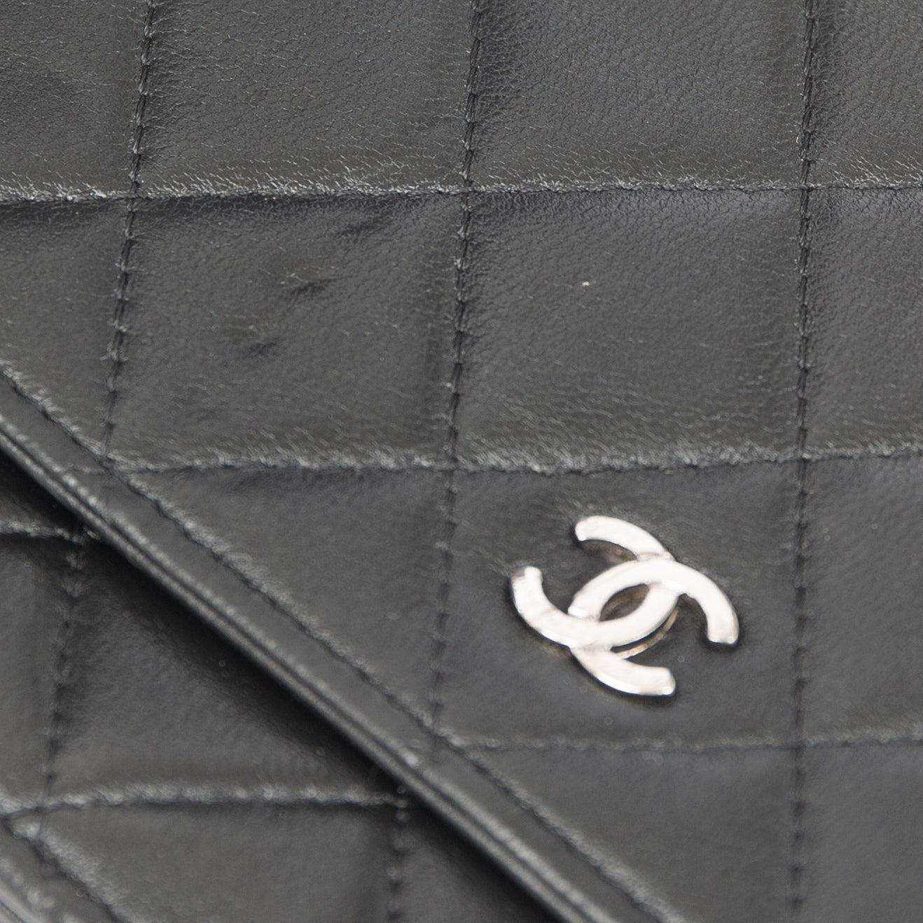 Chanel Black Lambskin Classic Wallet on Chain w/ Box