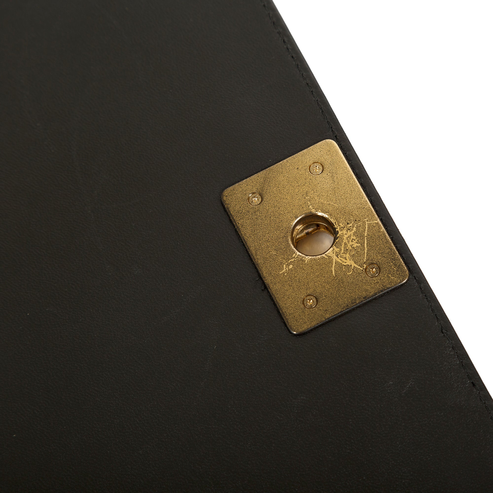 Chanel Black Lambskin Large Boy Bag w/ Authenticity Card