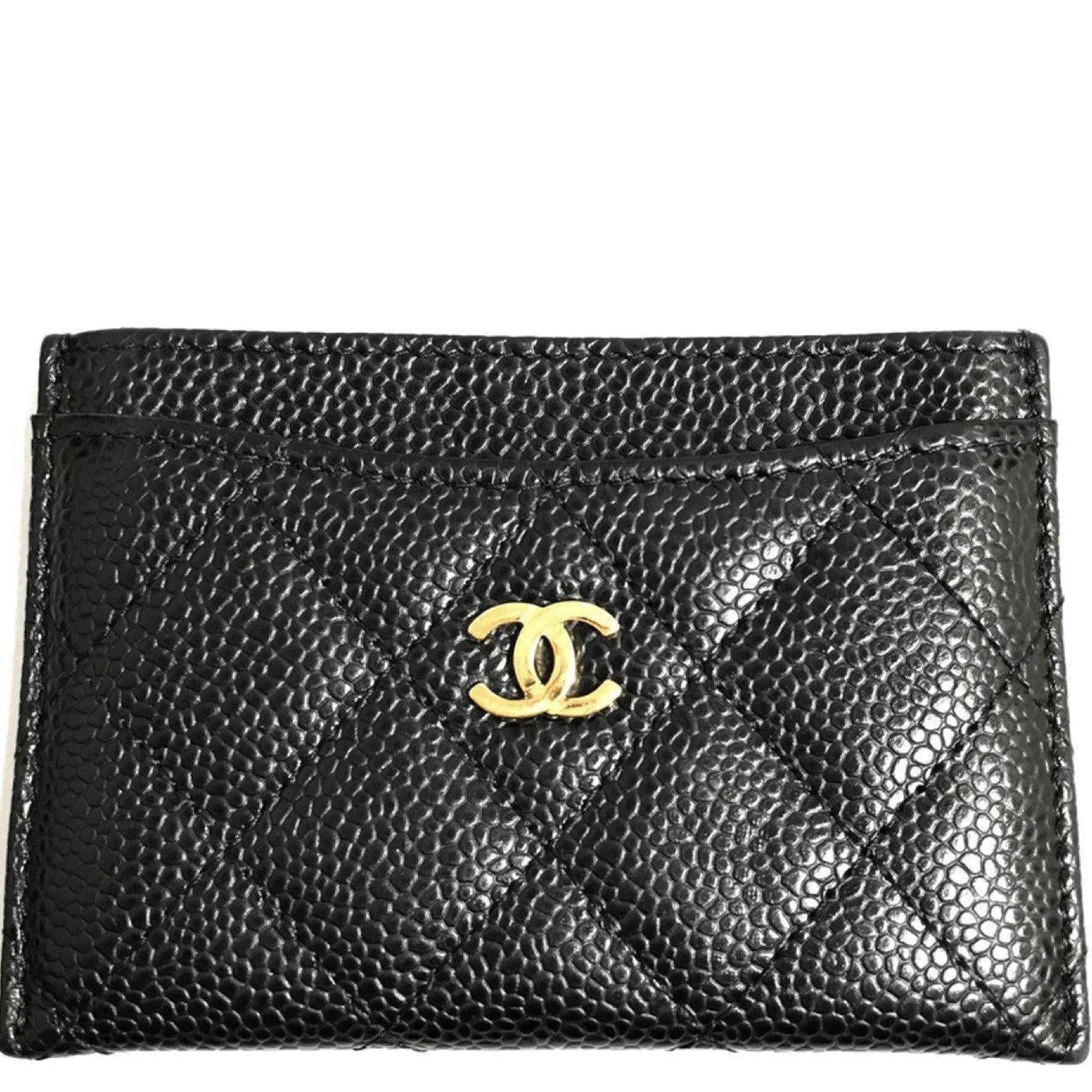 Chanel Black Quilted Grained Calfskin Classic Card Holder