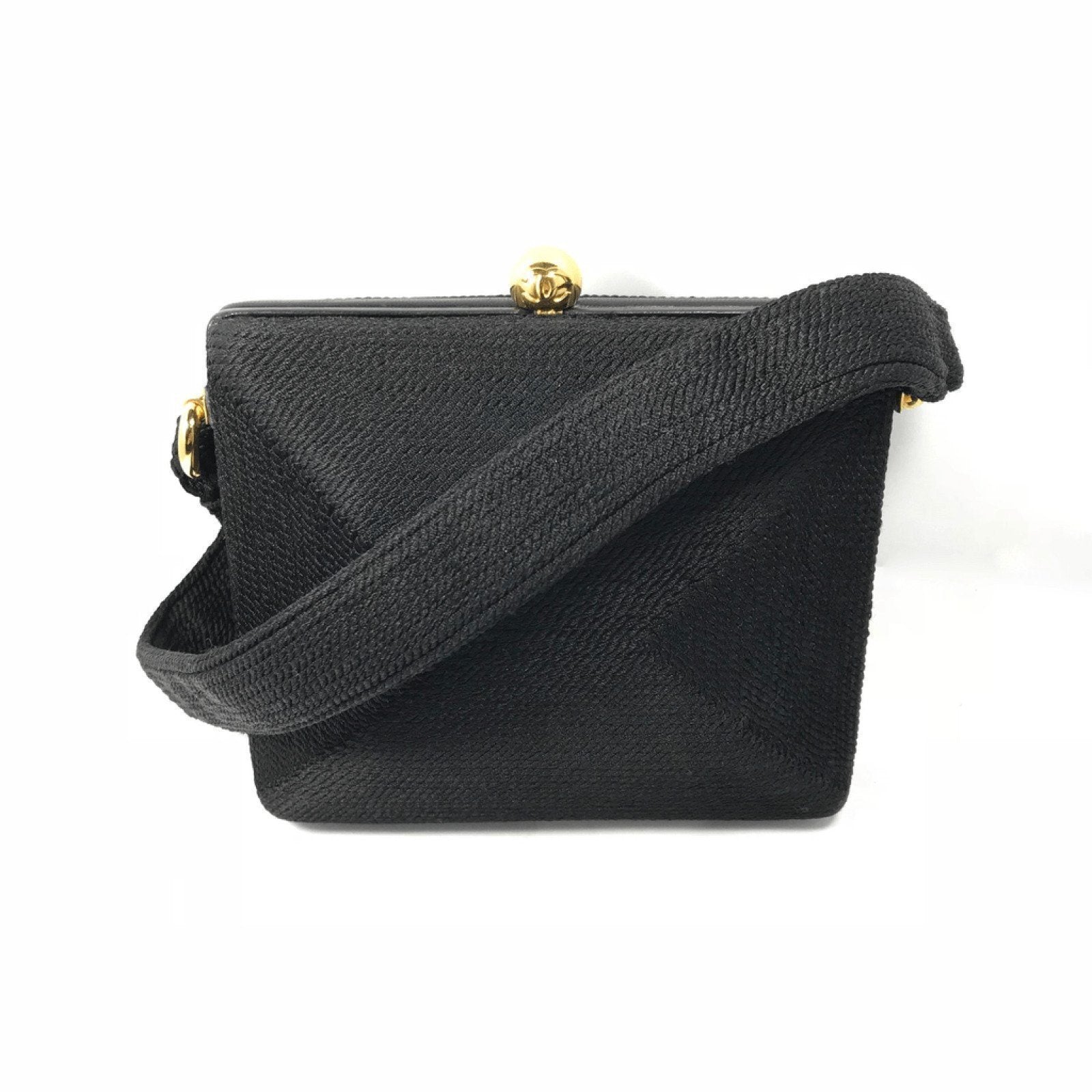 Chanel Black Woven Evening Bag