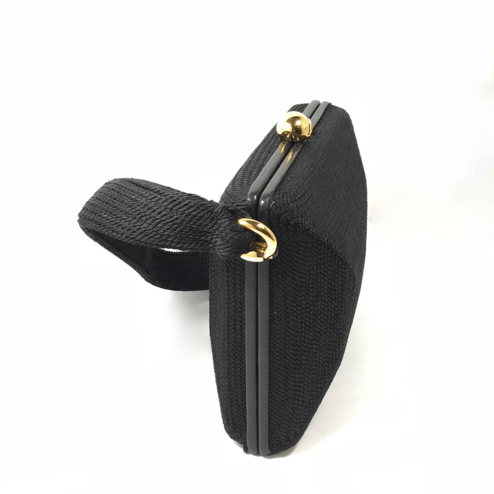 Chanel Black Woven Evening Bag