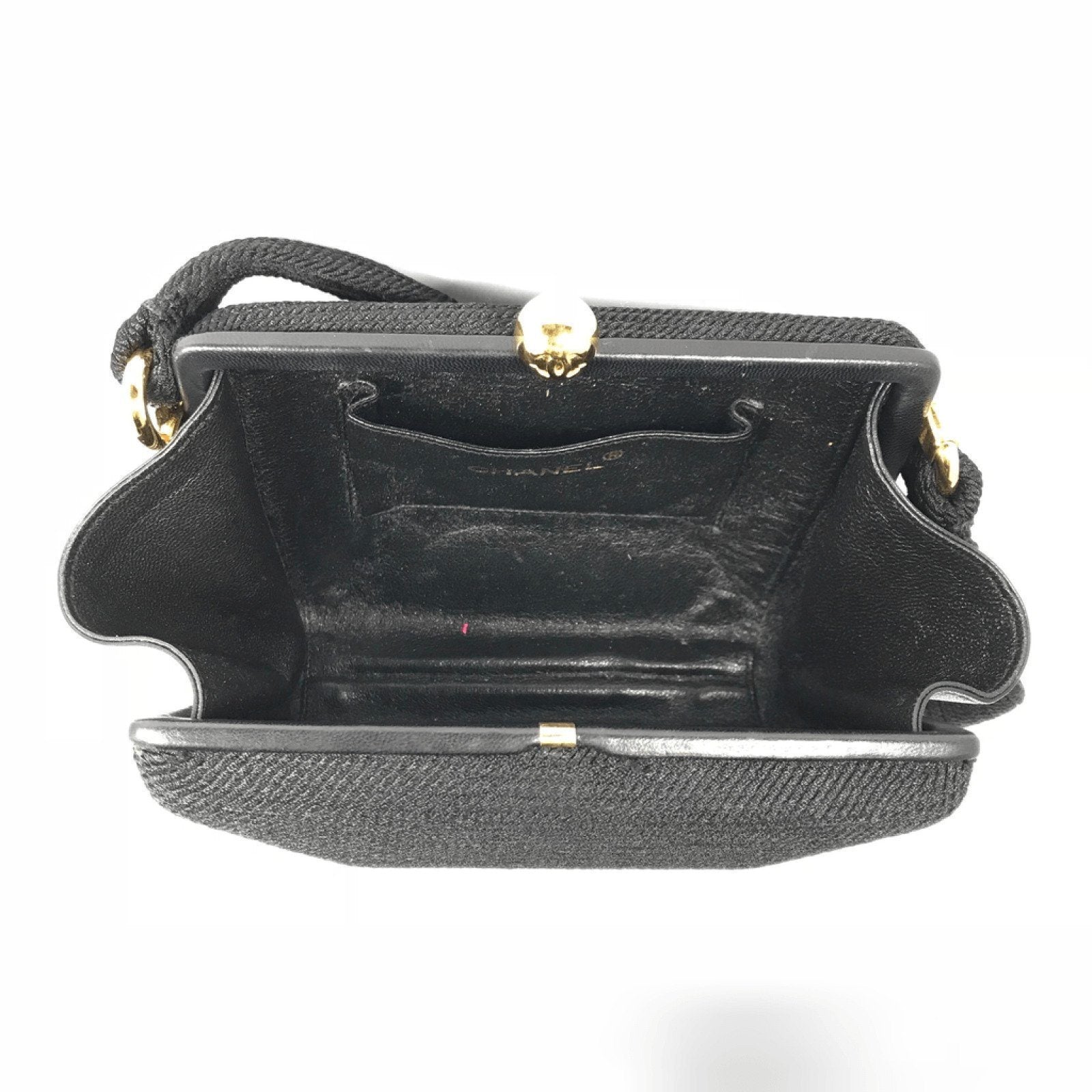 Chanel Black Woven Evening Bag