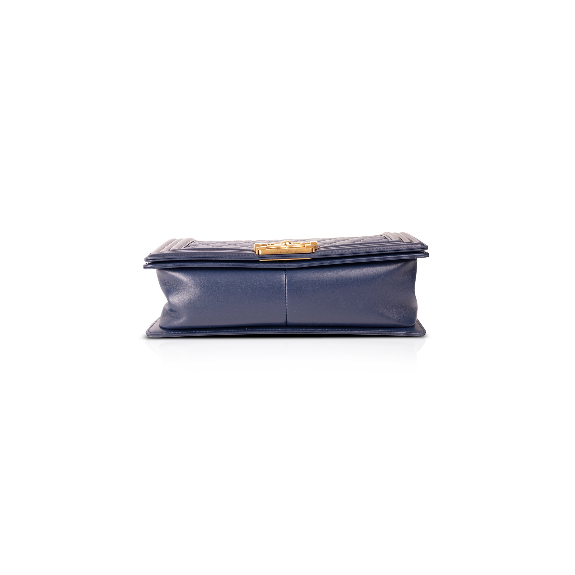 Chanel Blue Lambskin Medium Boy Bag w/ Box & Authenticity Card