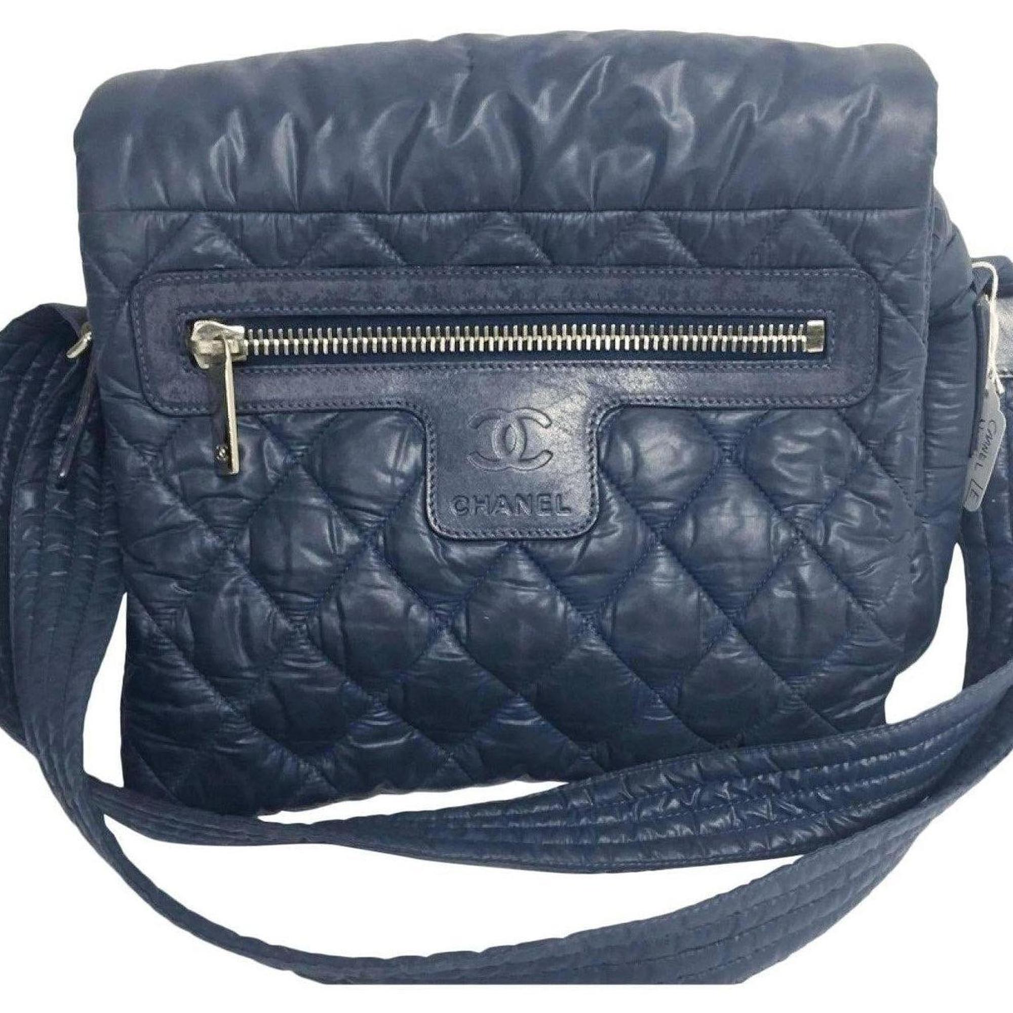 Chanel Blue Nylon Crossbody Purse