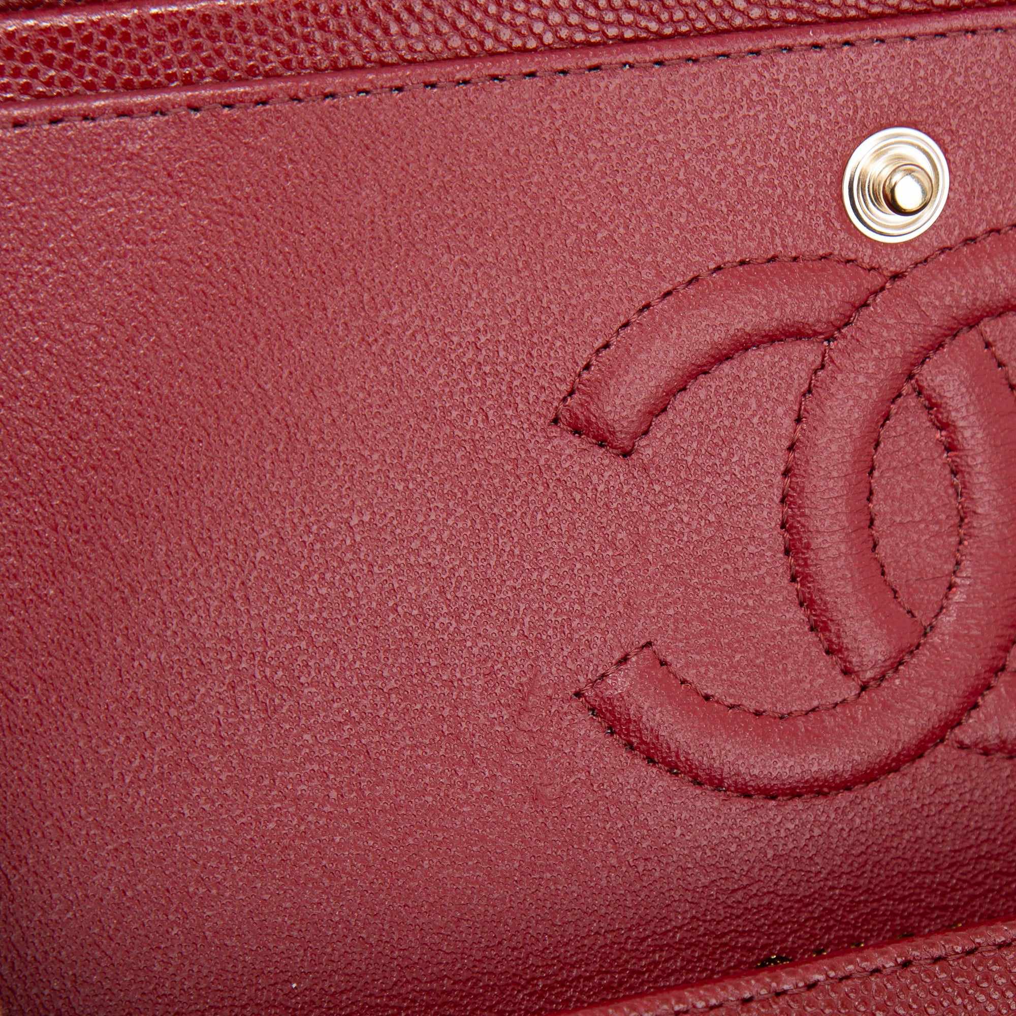 Chanel Burgundy Caviar Small Classic Double Flap Bag w/ Box & Authenticity Card
