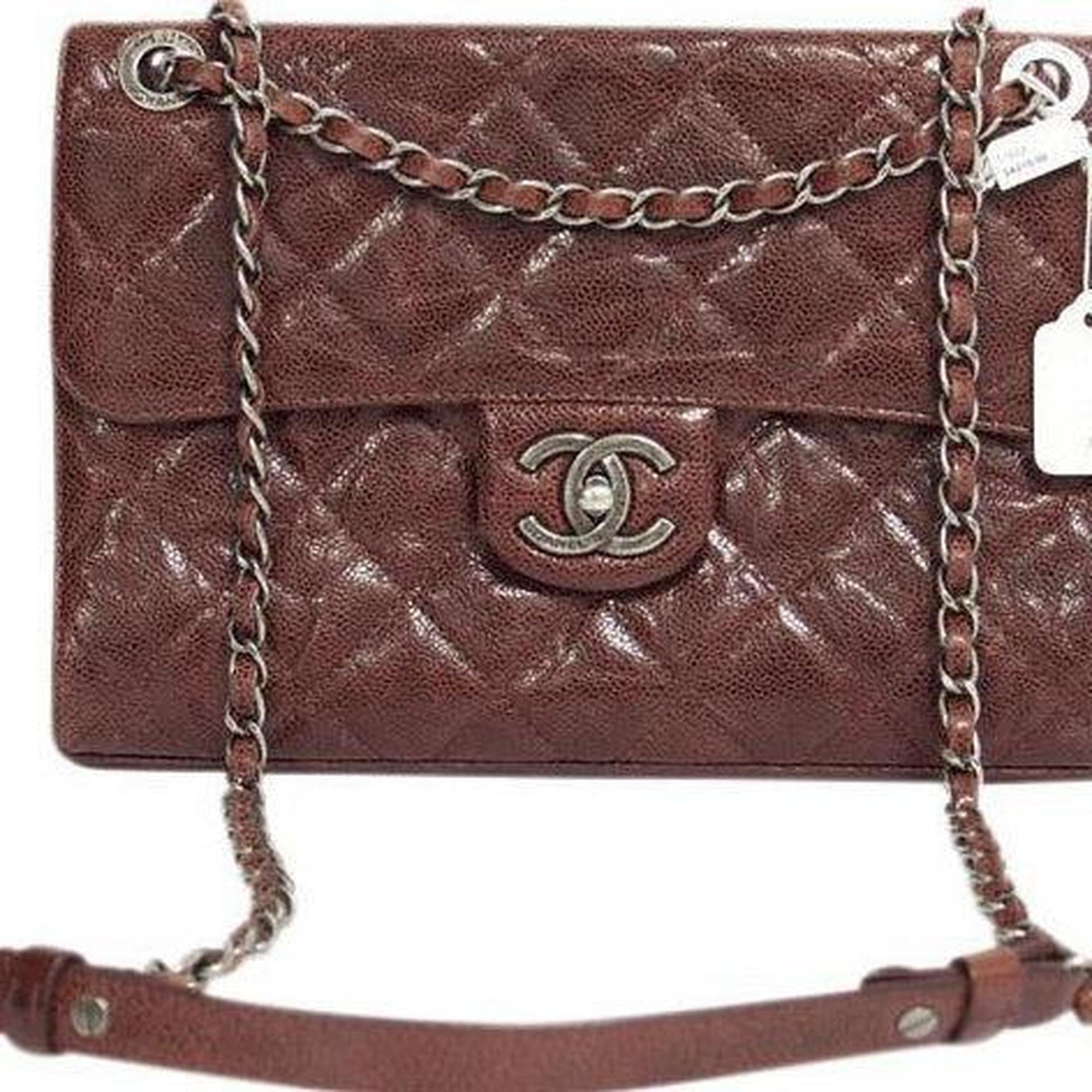 Chanel Burgundy Crave Flap Bag in Caviar Leather